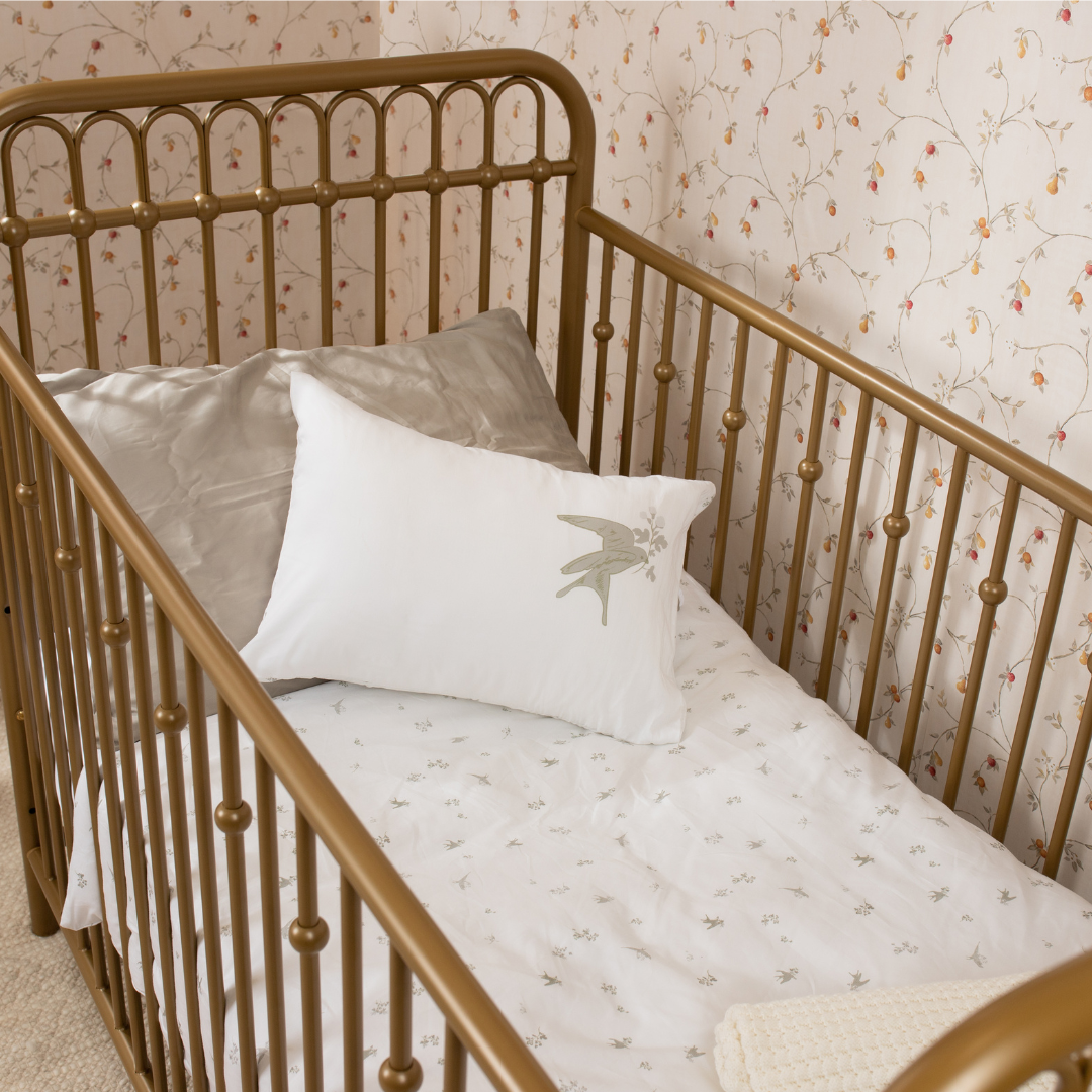 Summer Skies Bird Crib Set- French Grey Bird