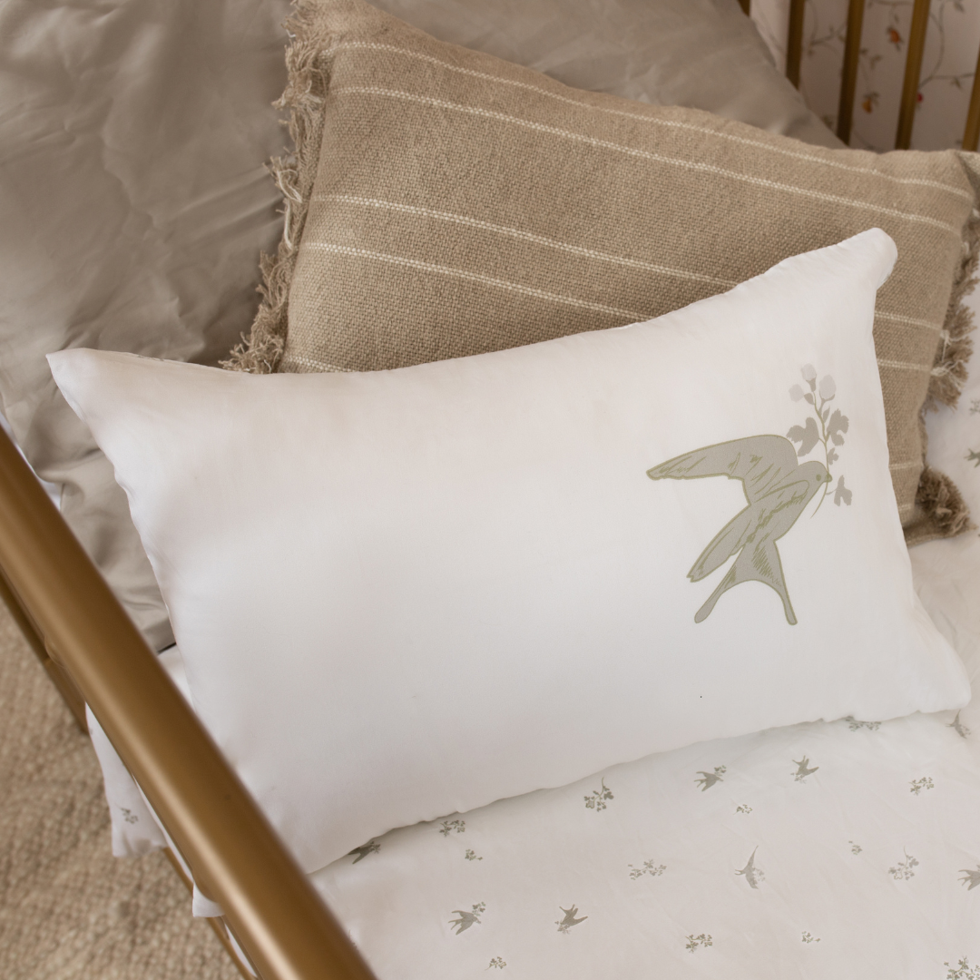 Summer Skies Bird Crib Set- French Grey Bird