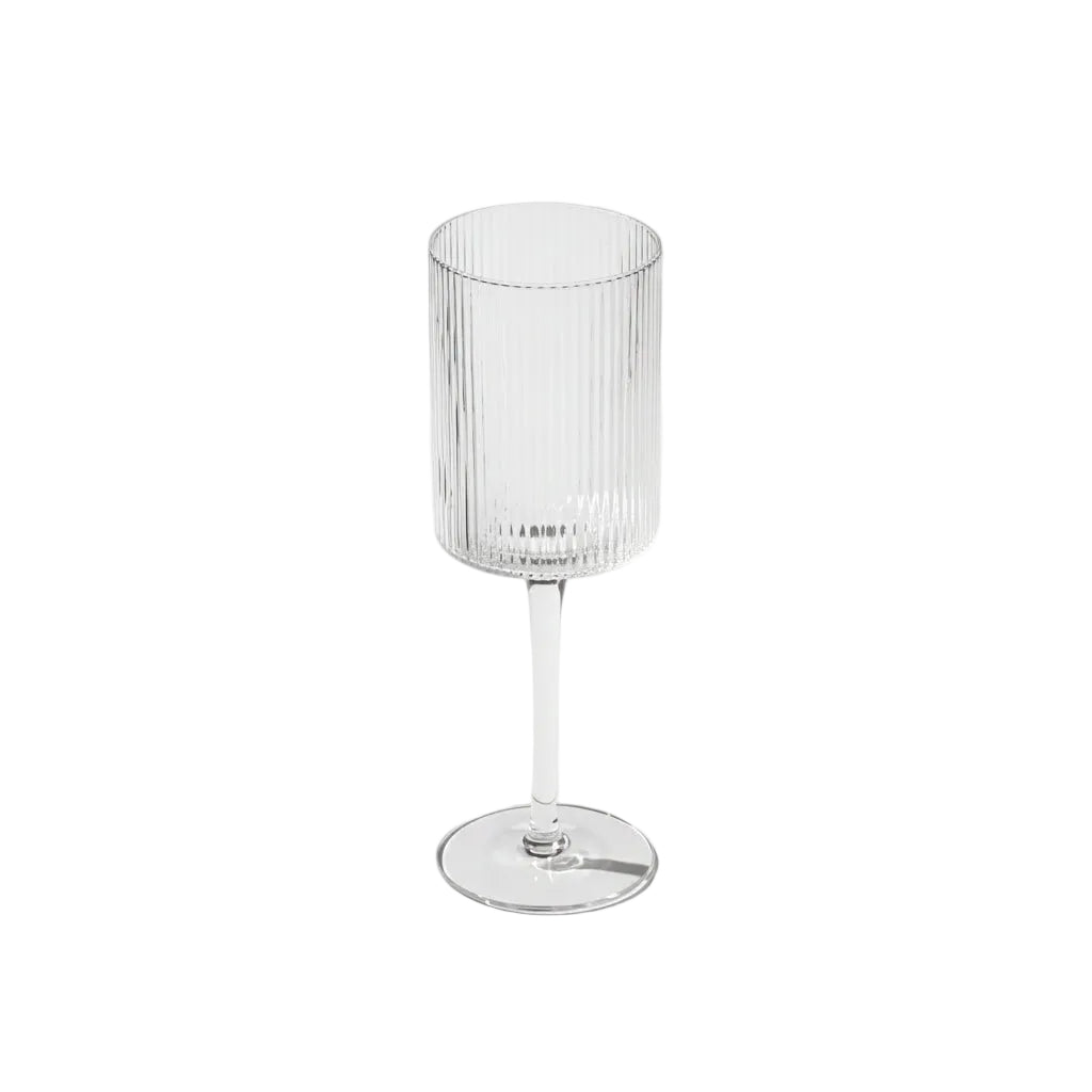 Vikko Malibu Clear Ribbed Wine Glass