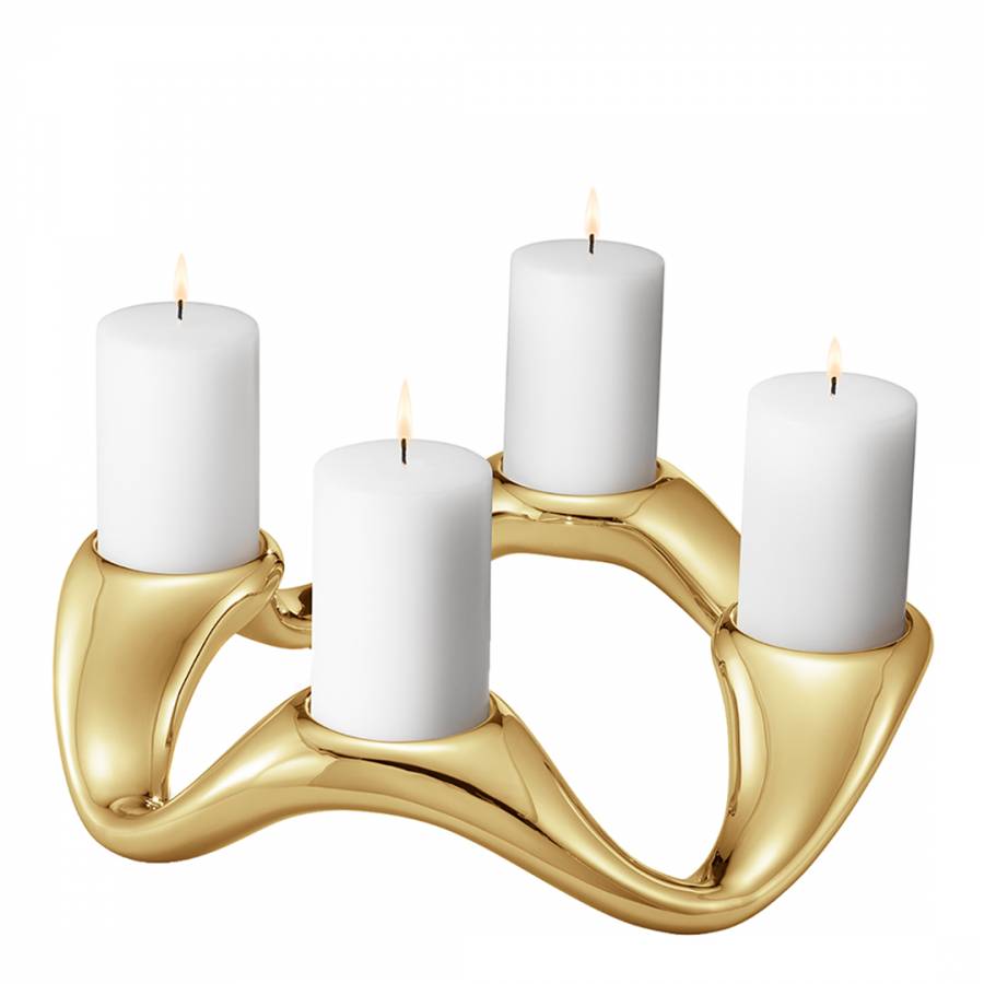 Georg Jensen Cobra Gold Round Candleholder