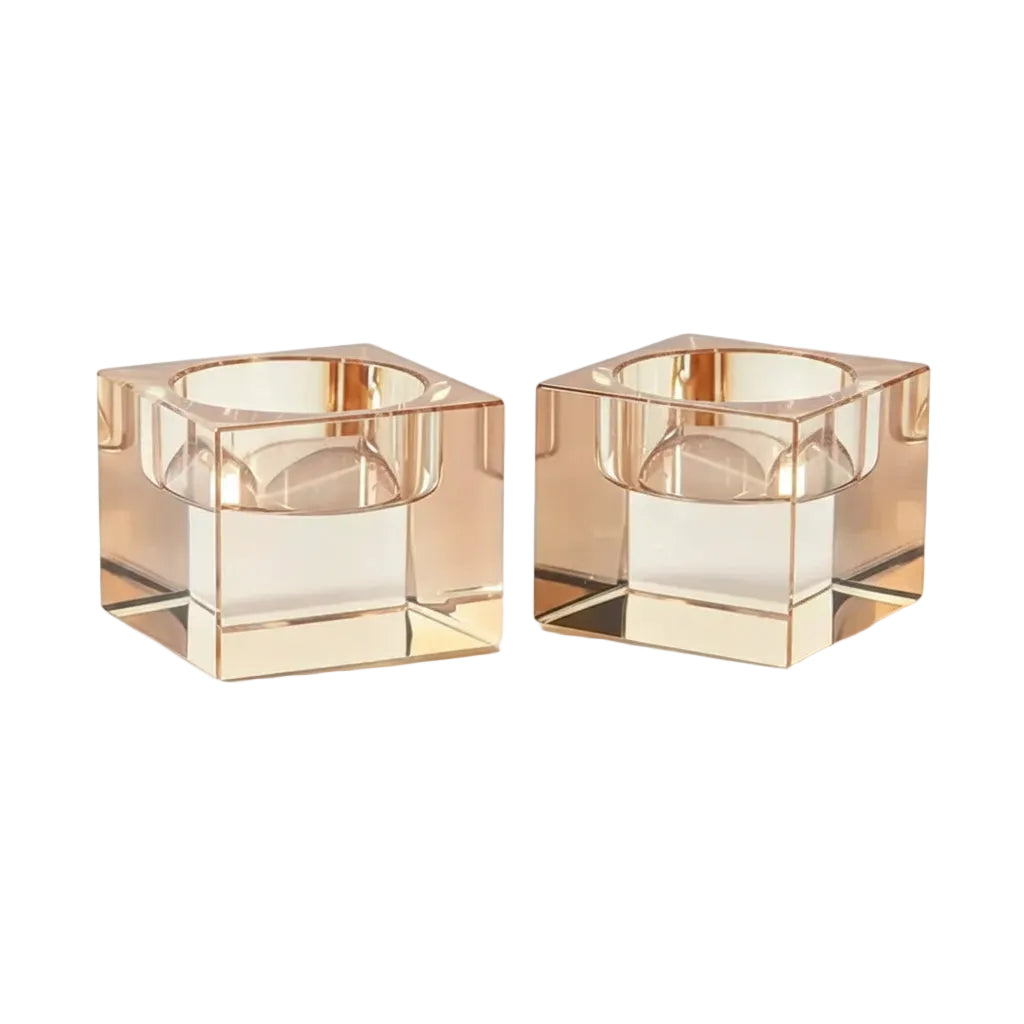 Refined Crystal Tealight Holders Gold