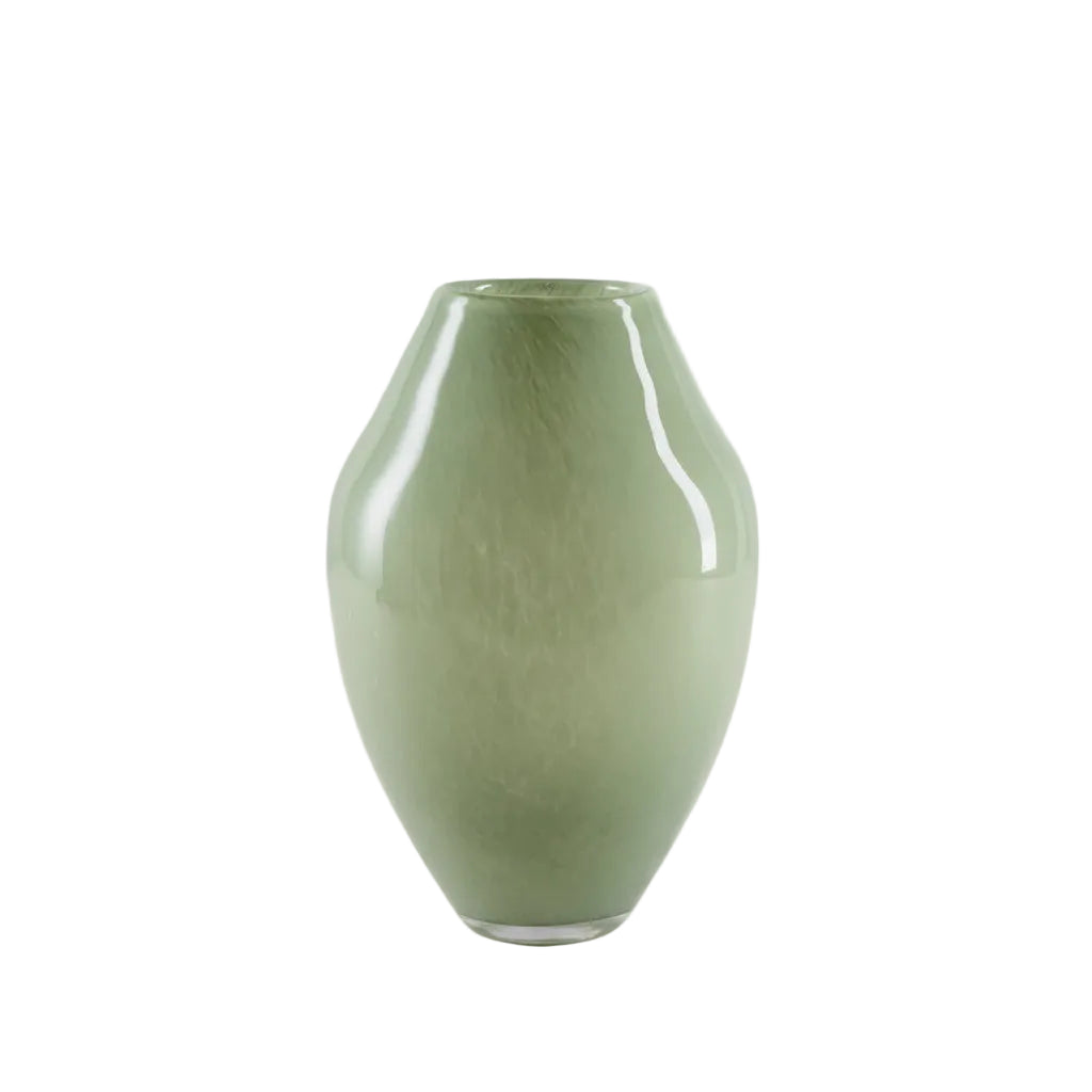 Lucerne jade green hand-blown glass vase