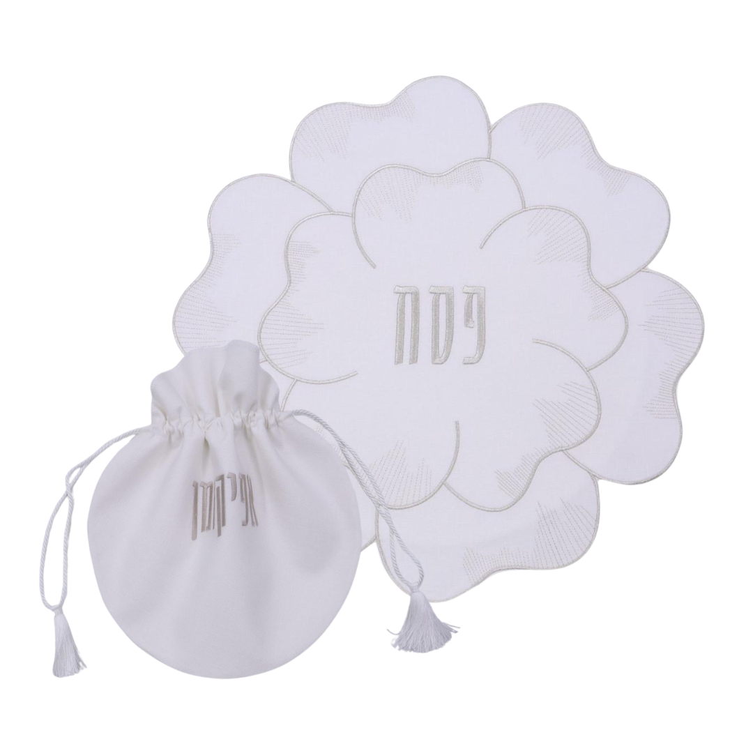 Embroidered Flower Pesach Set