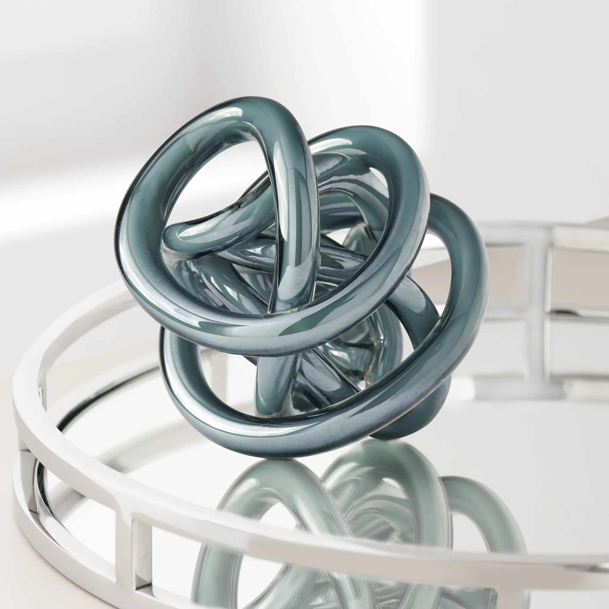 Orbit Grey Glass Knot Ball