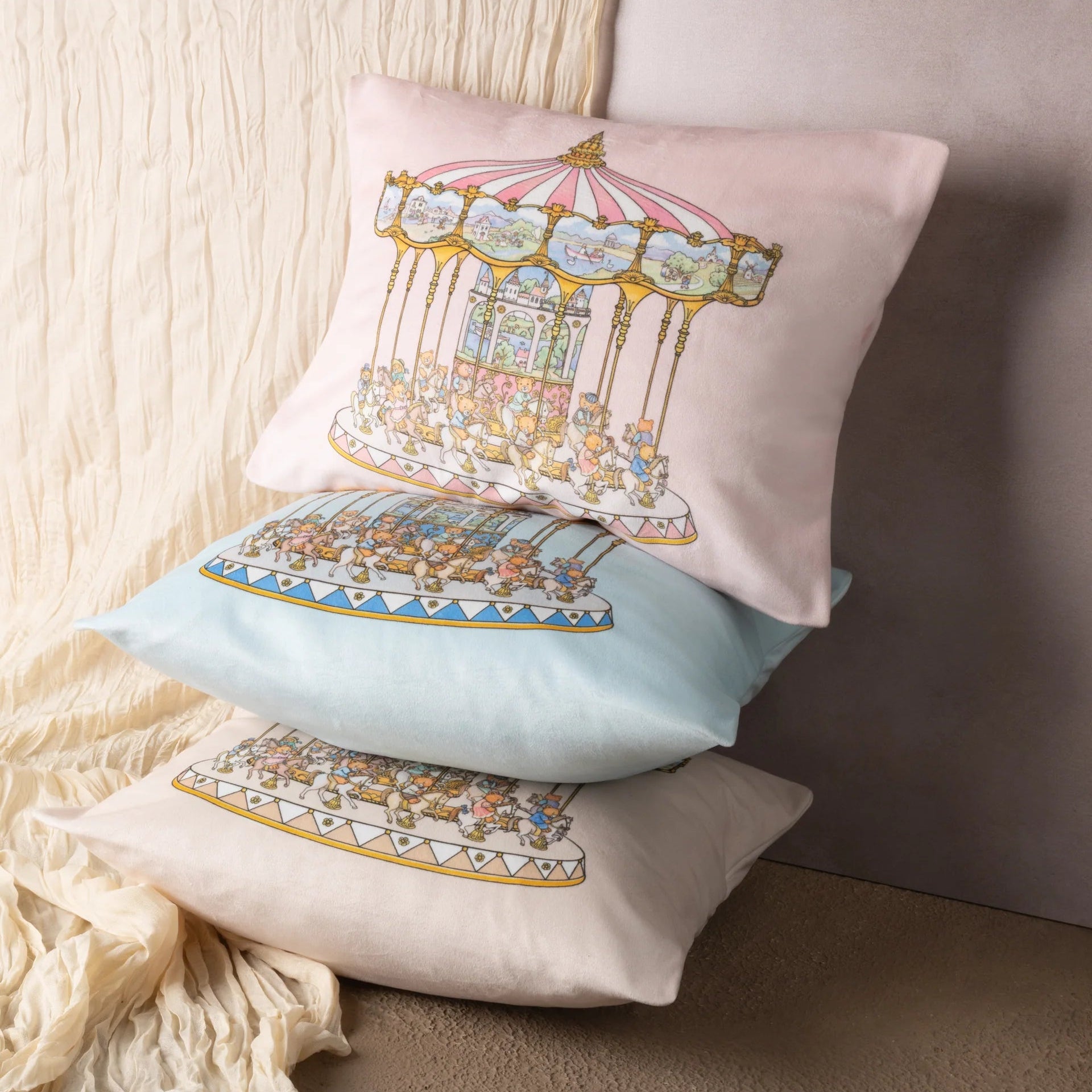 Lil Teddy's Merry Go Cushion- Blueberry Biscuit