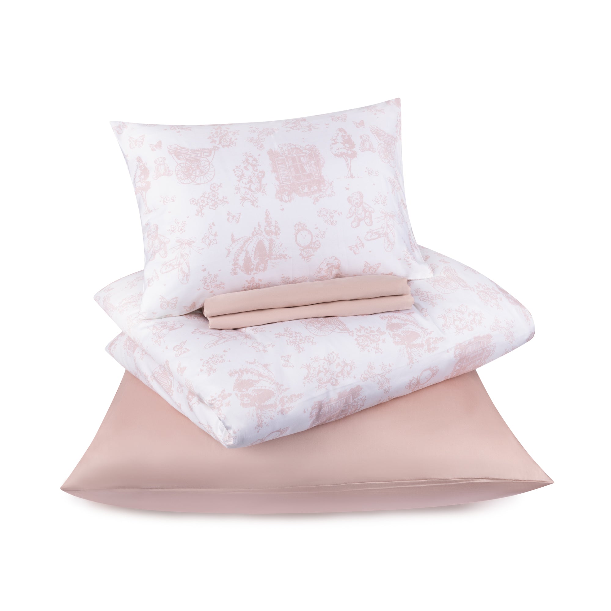 Petite Belle Toile Safra Crib Set- Rose Pink