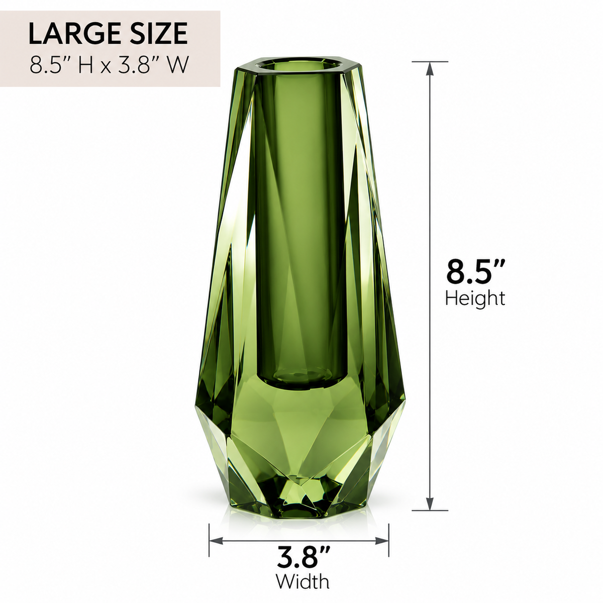 Luxe Modern Acrylic Bud Vase - Olive Jade