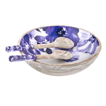 Claro Blue & White Wash Salad Servers