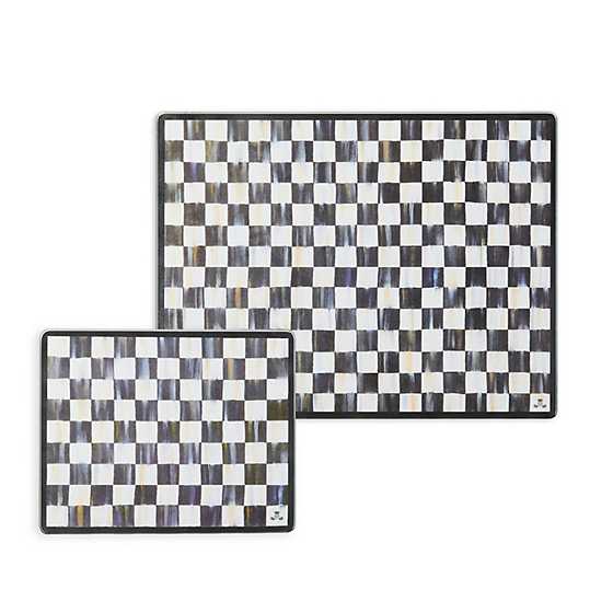 MacKenzie-Childs Courtly Check glass cutting boards