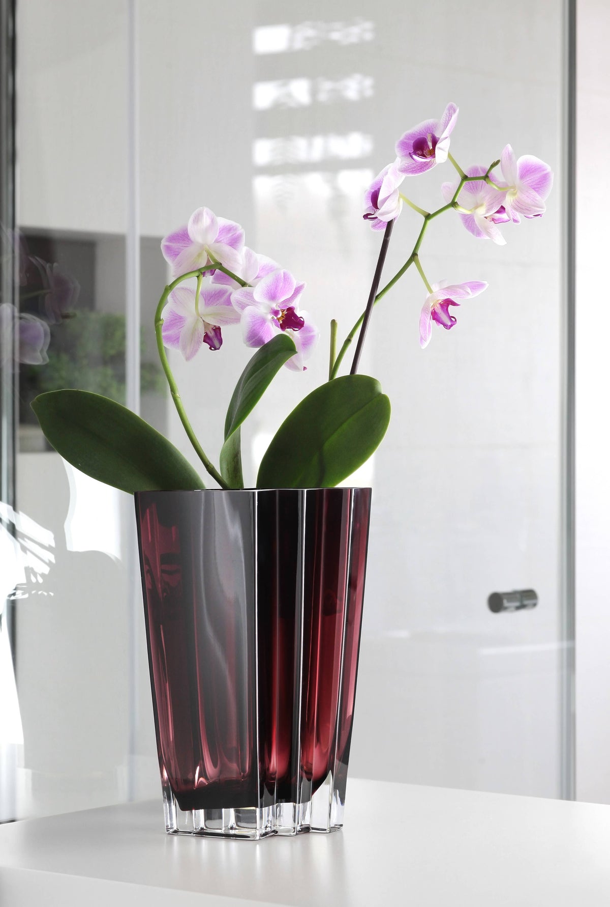 Chevron Vase, Amethyst, Available in 4 Sizes