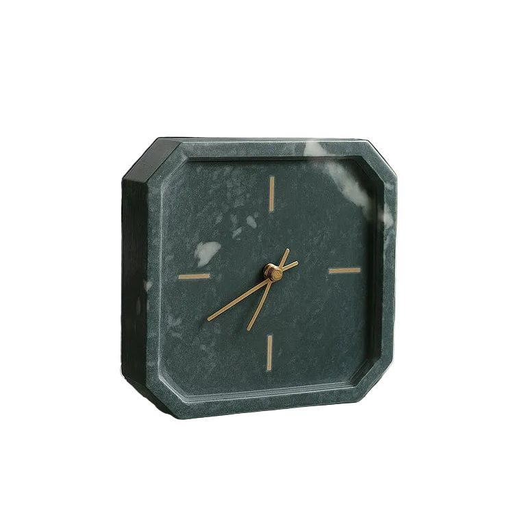 Marble octagon table clock