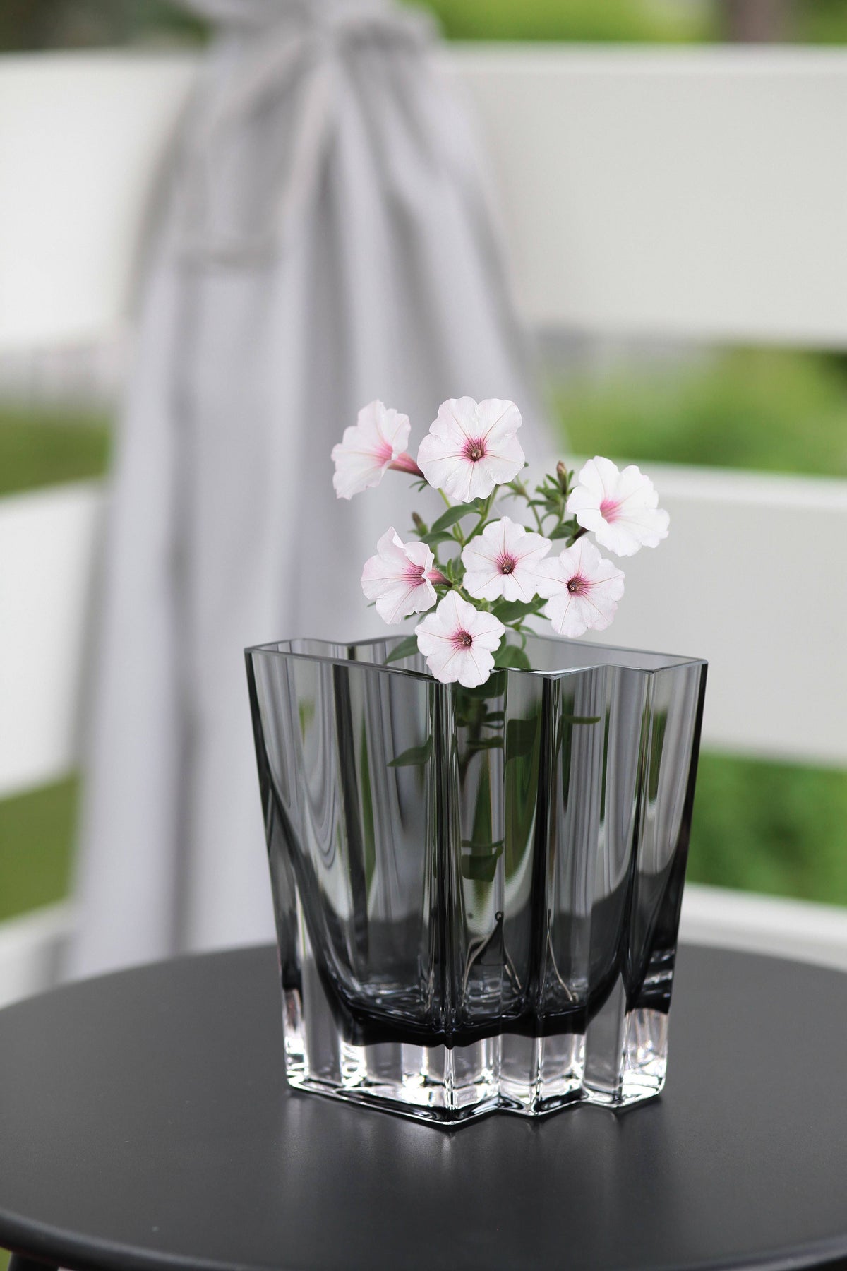 Chevron Vase, Transparent Gray, Available in 4 Sizes