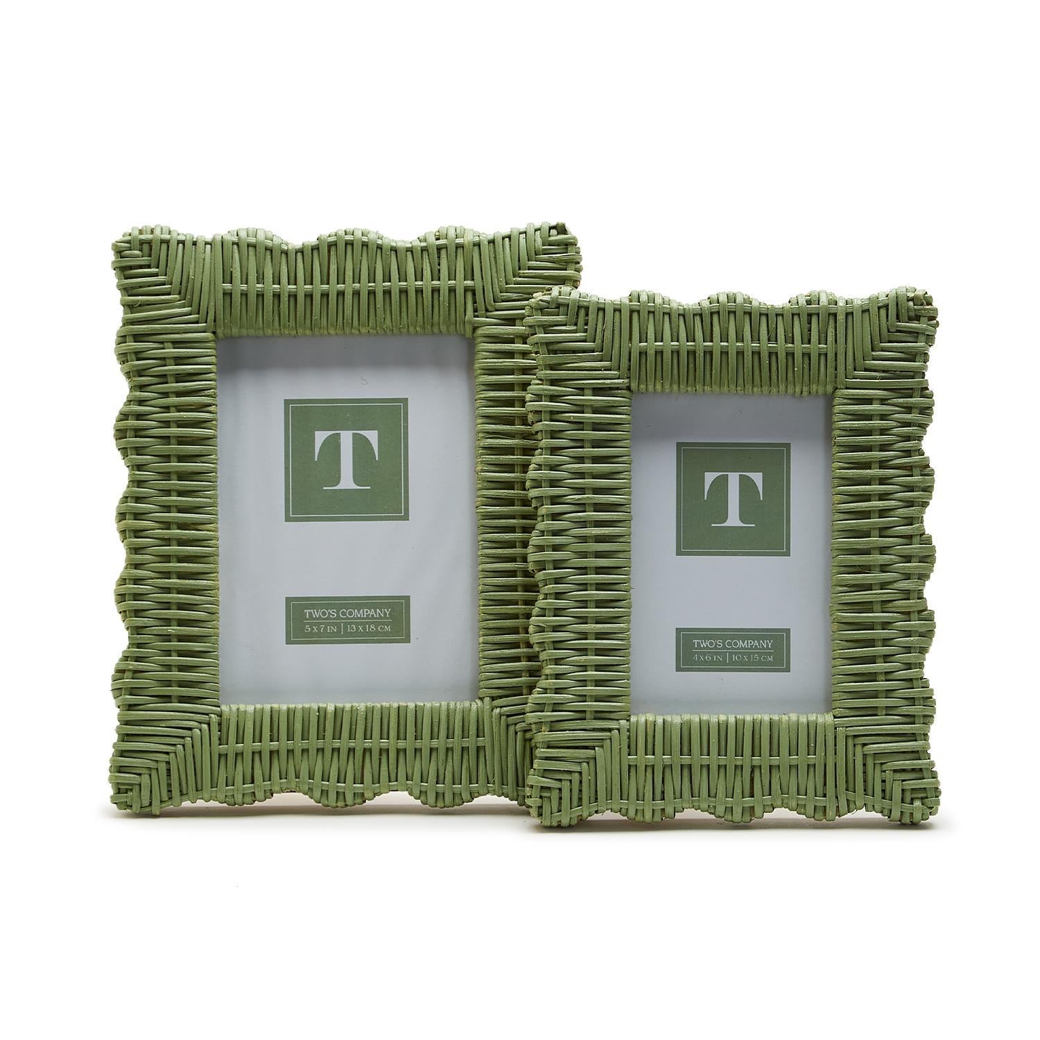 Green Wicker Weave Photo Frame