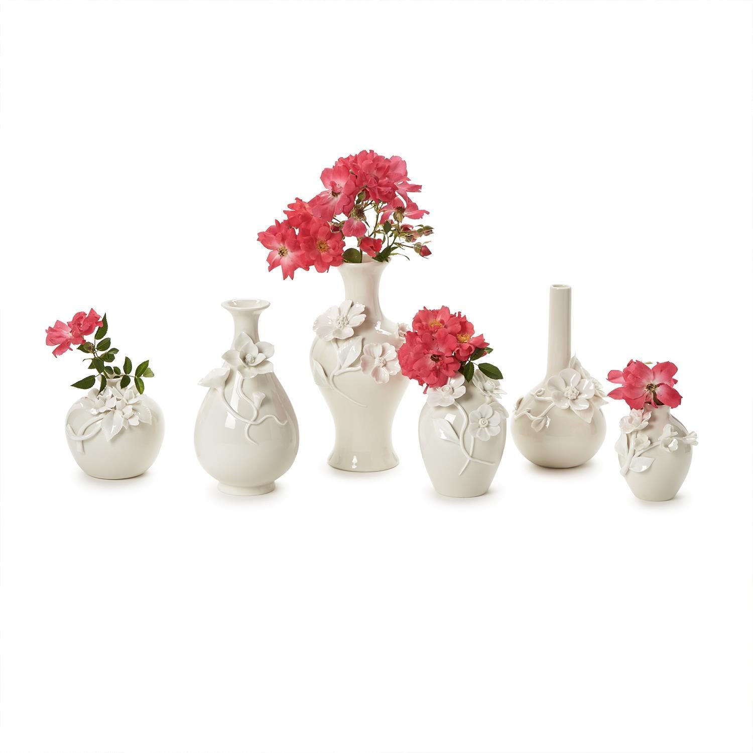 Mini Vases with 3-D Sculpted Flowers