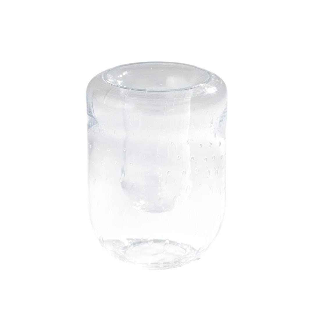 Global Views Double Take Clear Seeded Vase