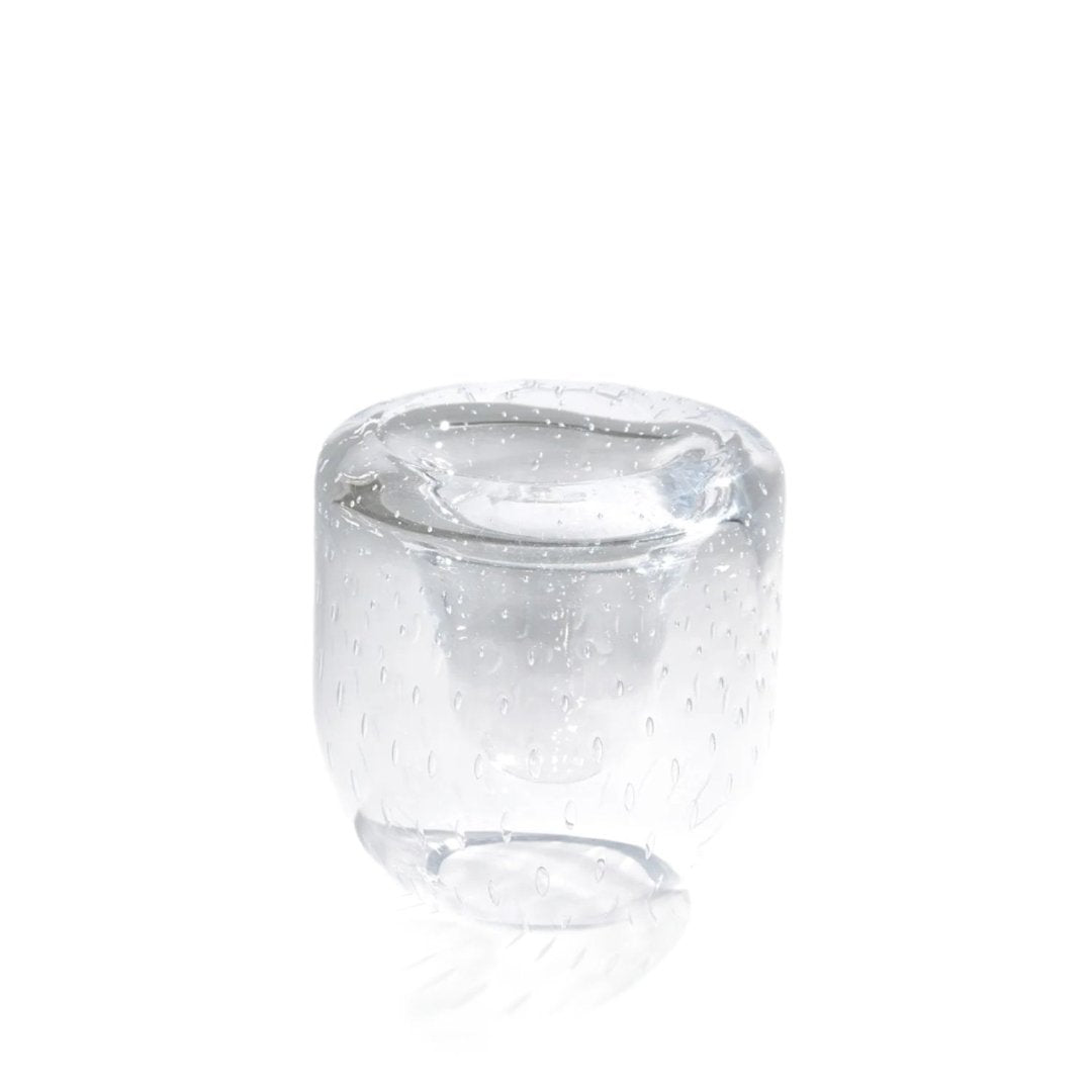 Global Views Double Take Clear Seeded Vase