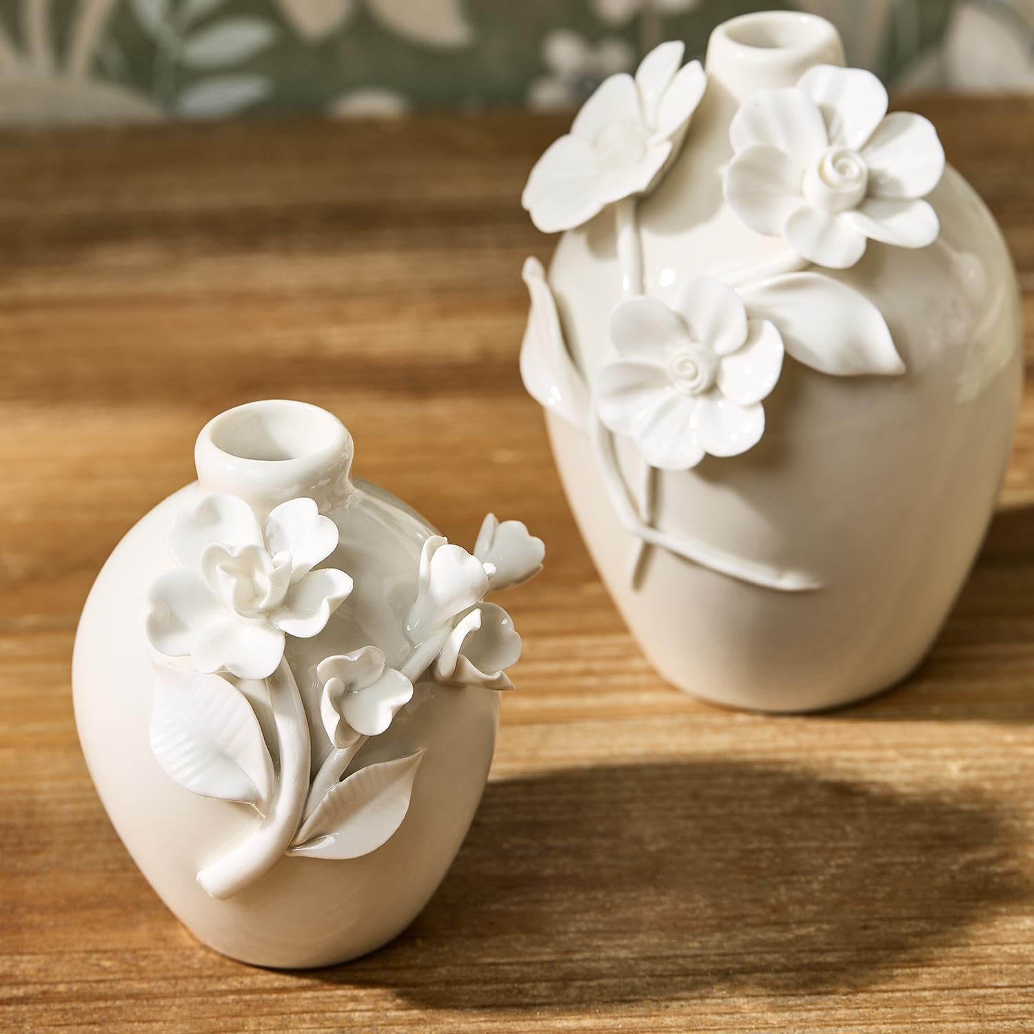Mini Vases with 3-D Sculpted Flowers