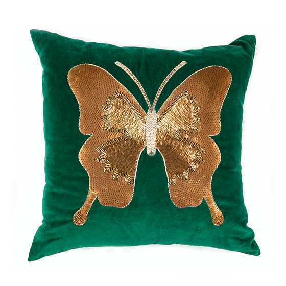 Emerald Butterfly Pillow