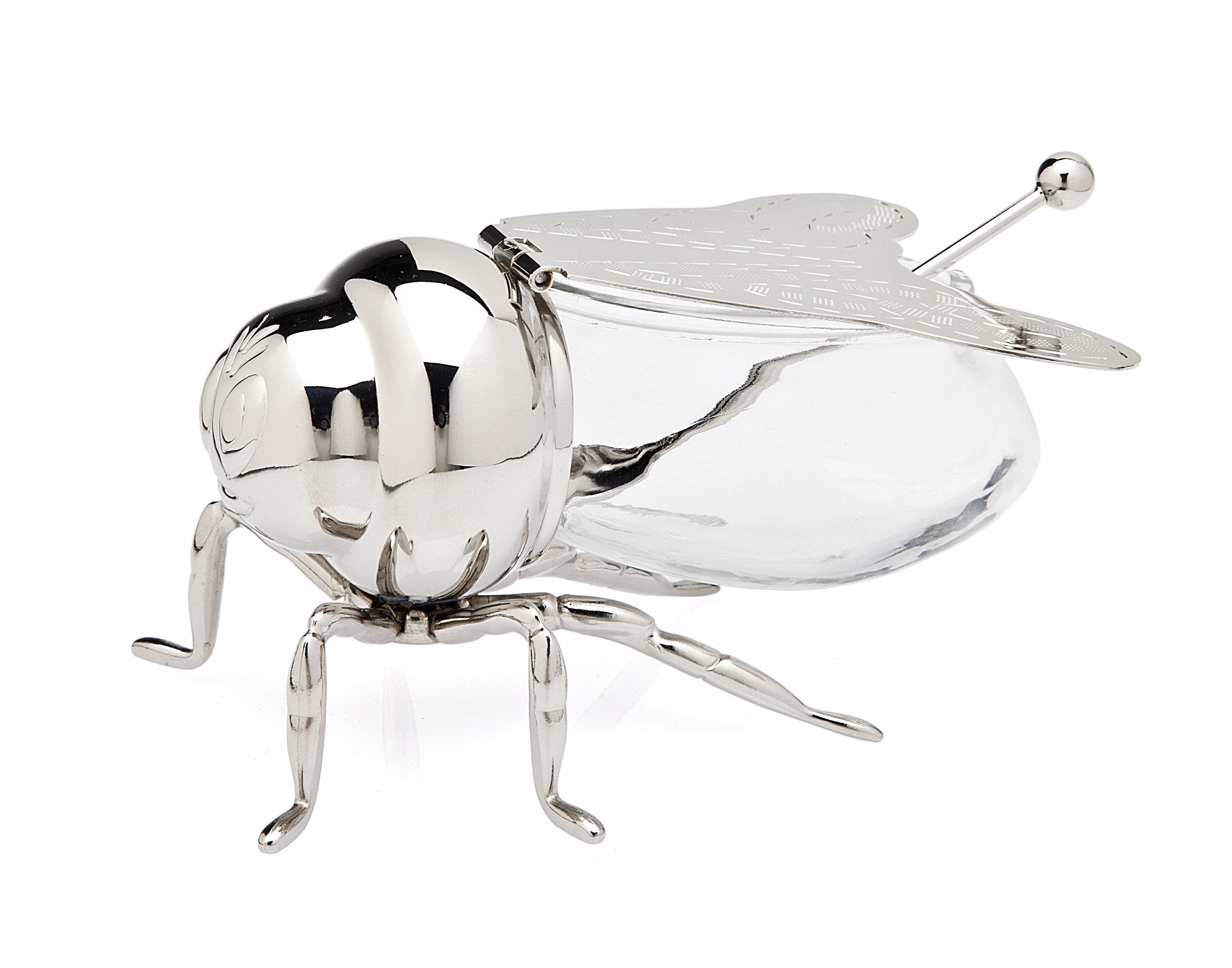 Silver Bee Honey Jar