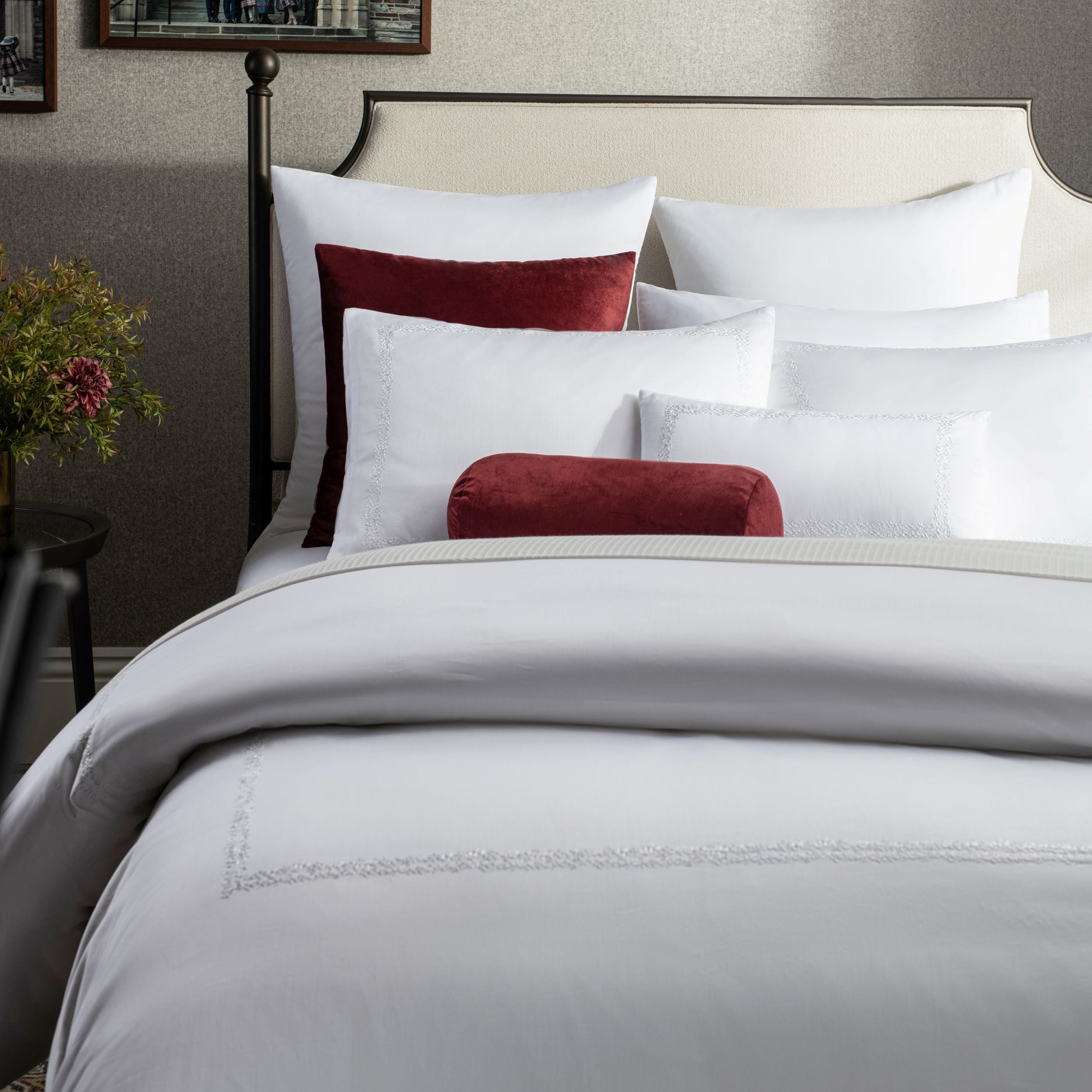 AVA Fine Linen SoHo Duvet Set- White