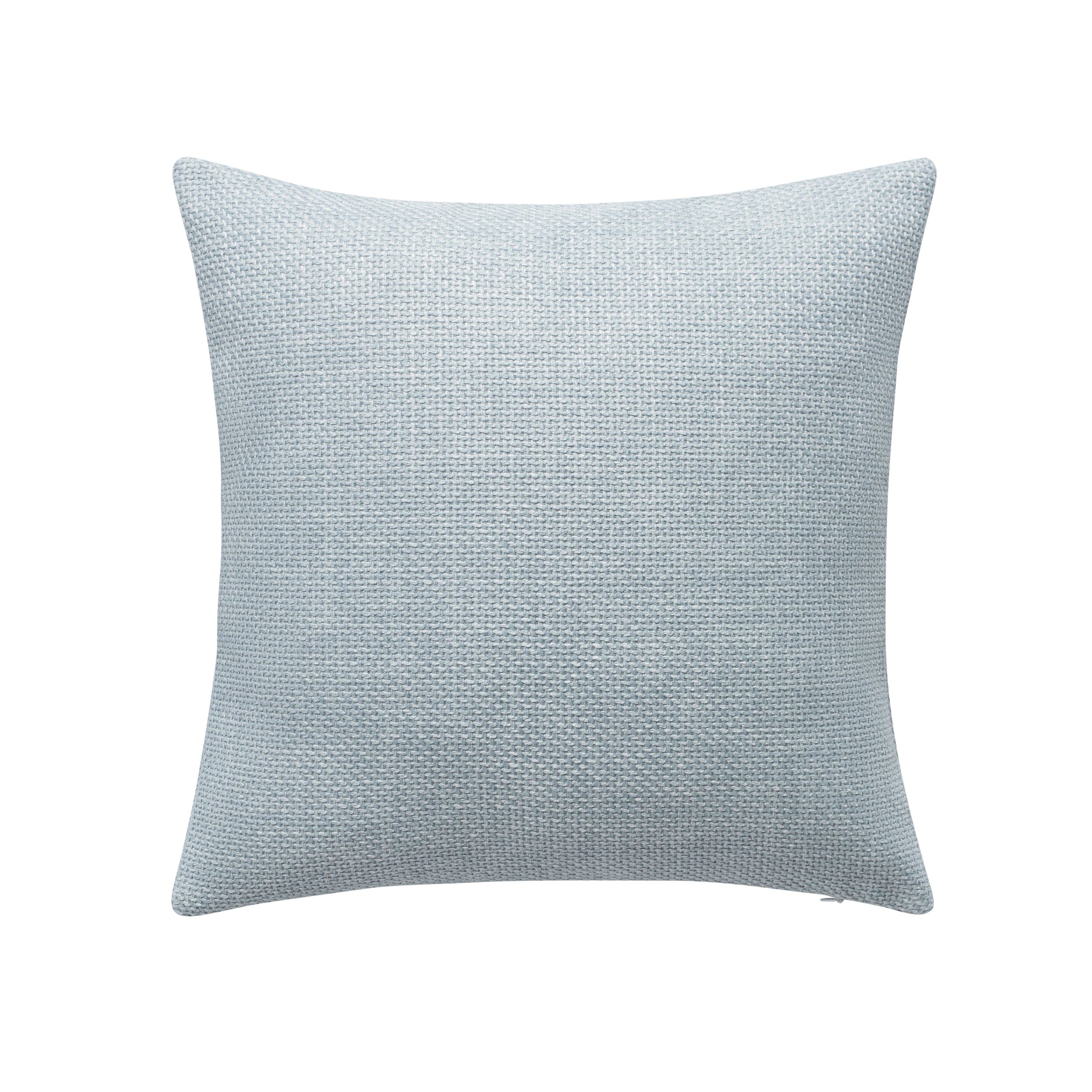Petite Belle Sky Blue Textured Throw Pillow with White Piping