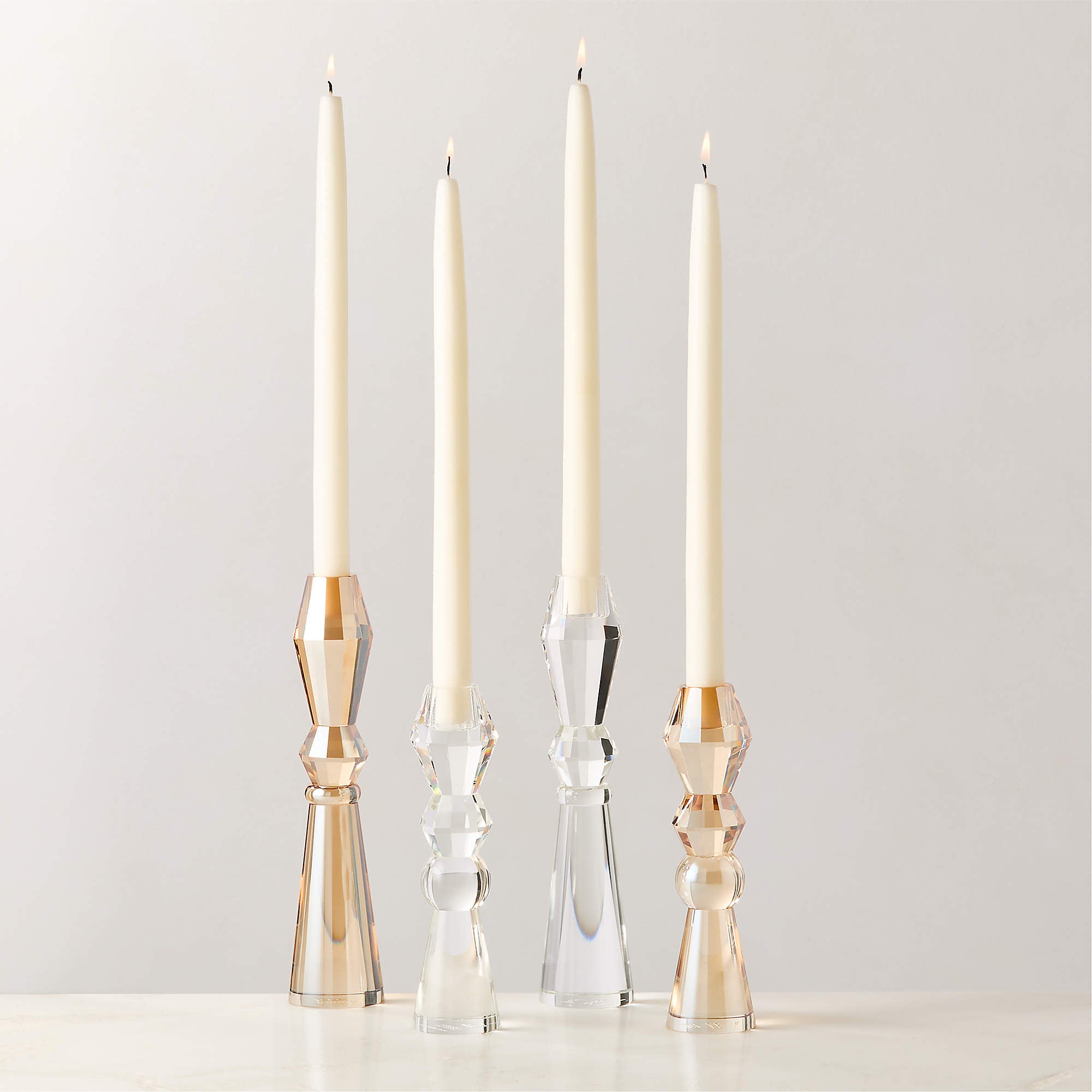 Amber crystal candlestick, 30cm
