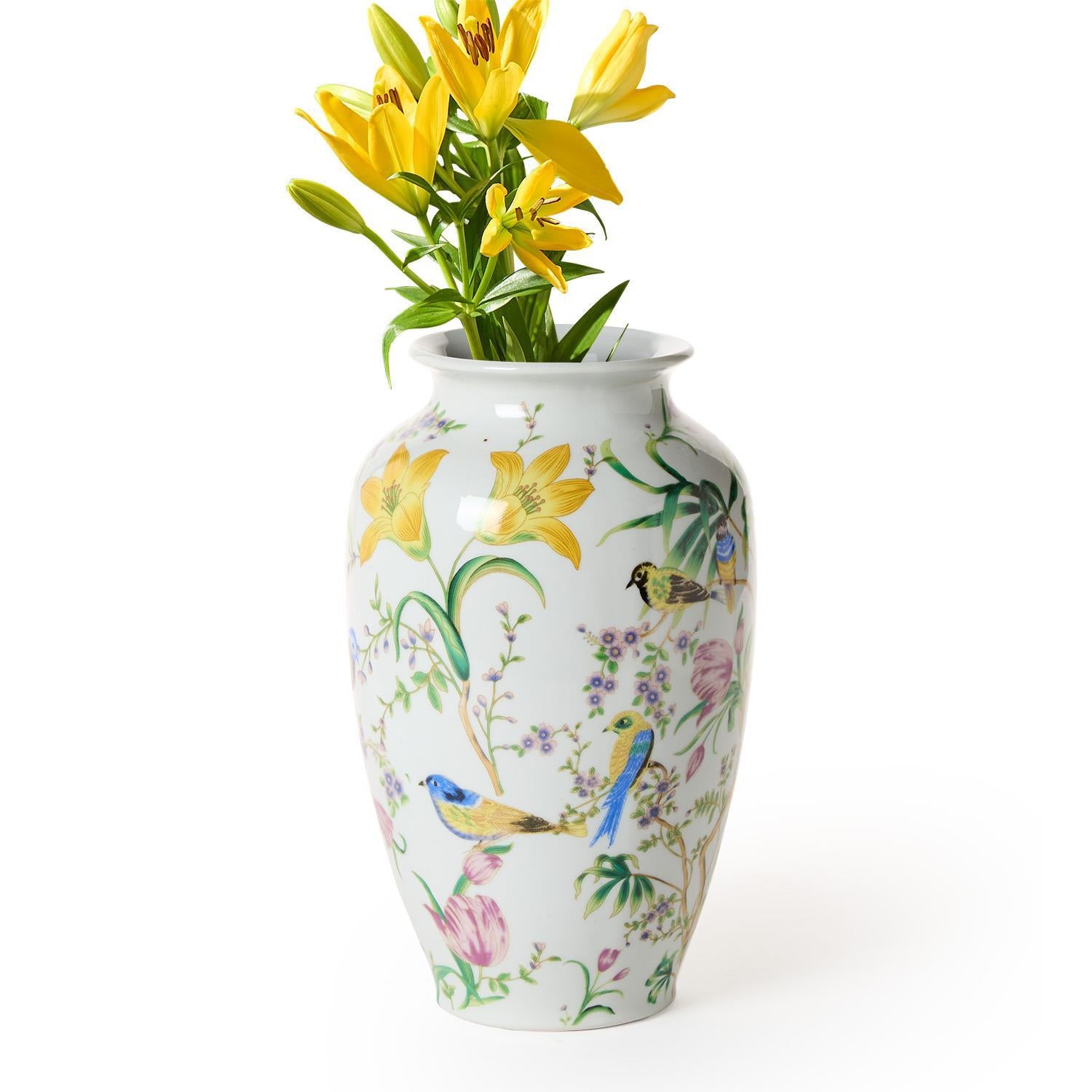 Bird & Blossom Chinoiserie Vase