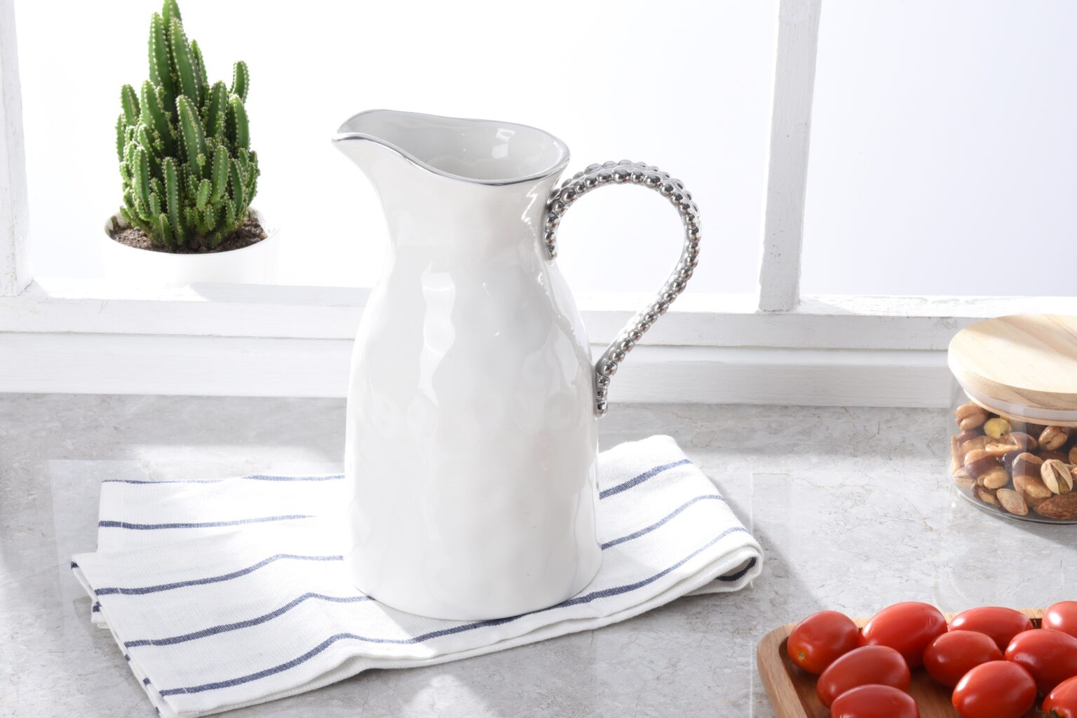 White Porcelain Salerno Water Pitcher