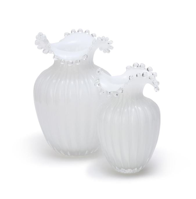 Glass Pearl White Vases
