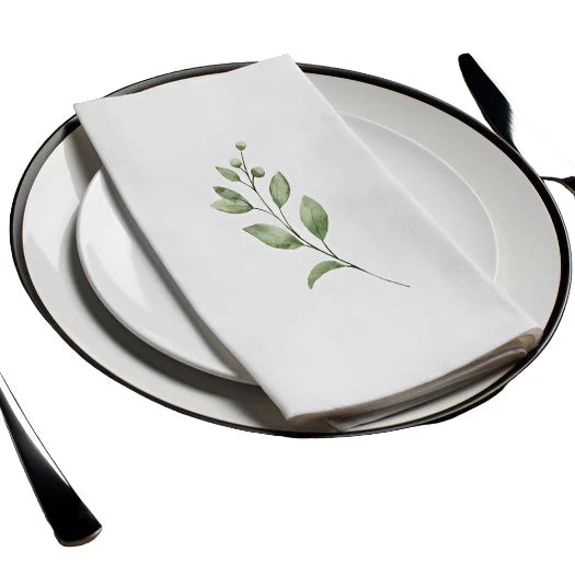 Green Leaves Spring Printed Guest Towel