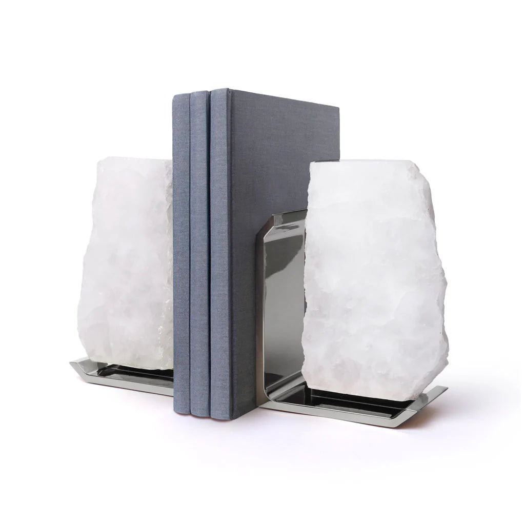Anna New York Fim Bookends/Crystal Quartz & Silver