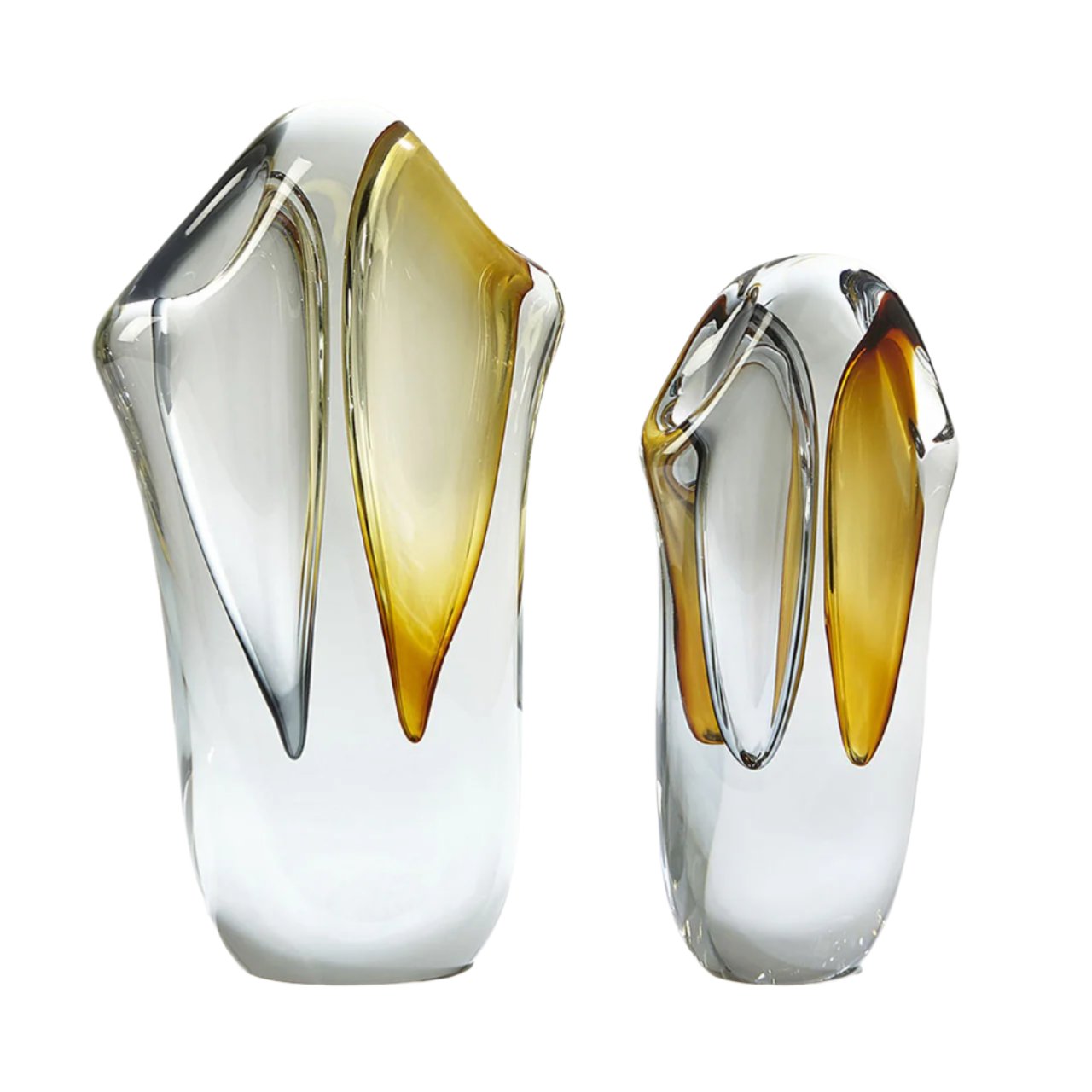 Global Views Amber/Grey Duet Vases