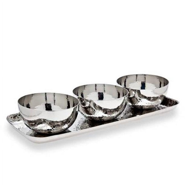 Hammered Mini 3 Bowl Sectional w/ Tray