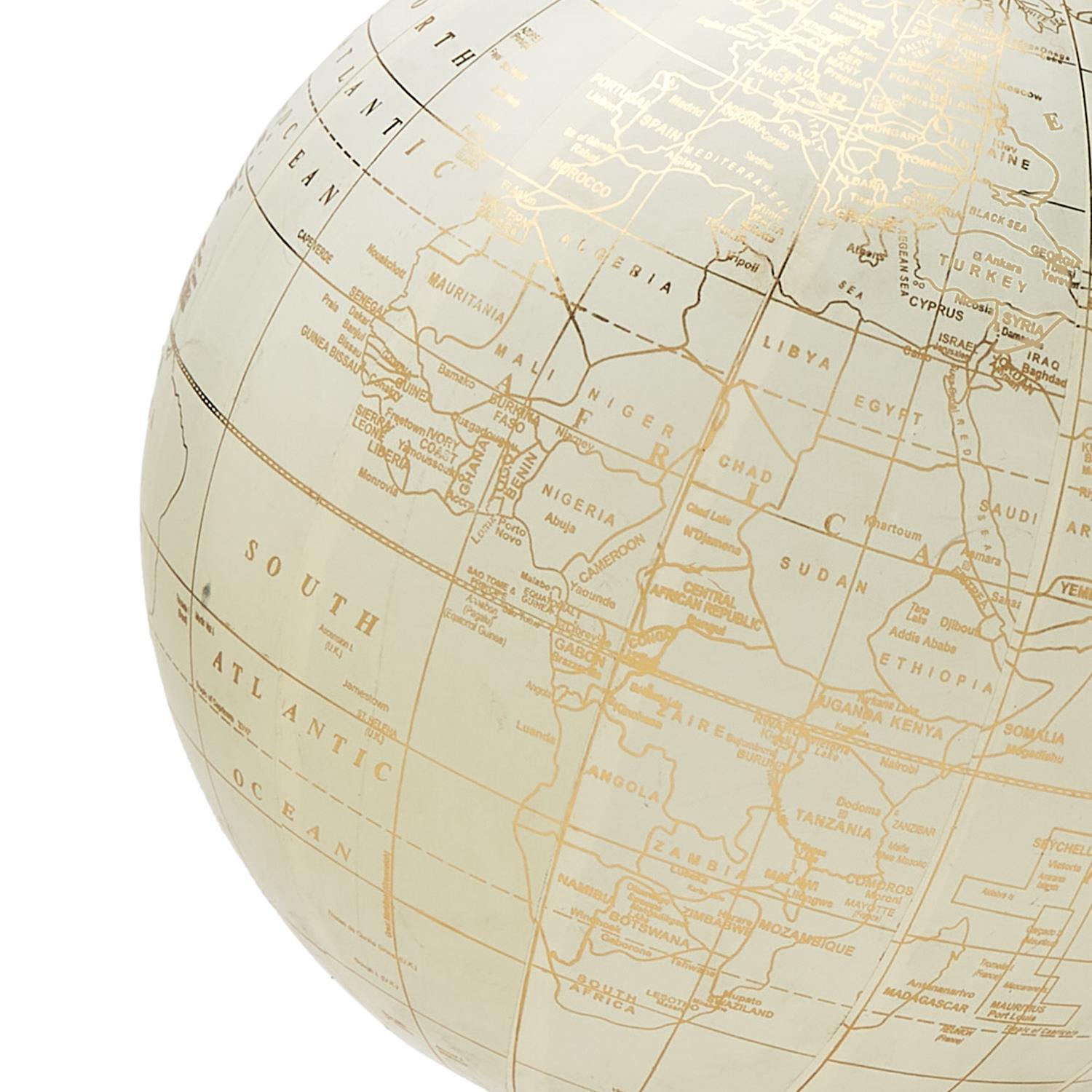 Hermitage Golden White Globe on Genuine Marble Base