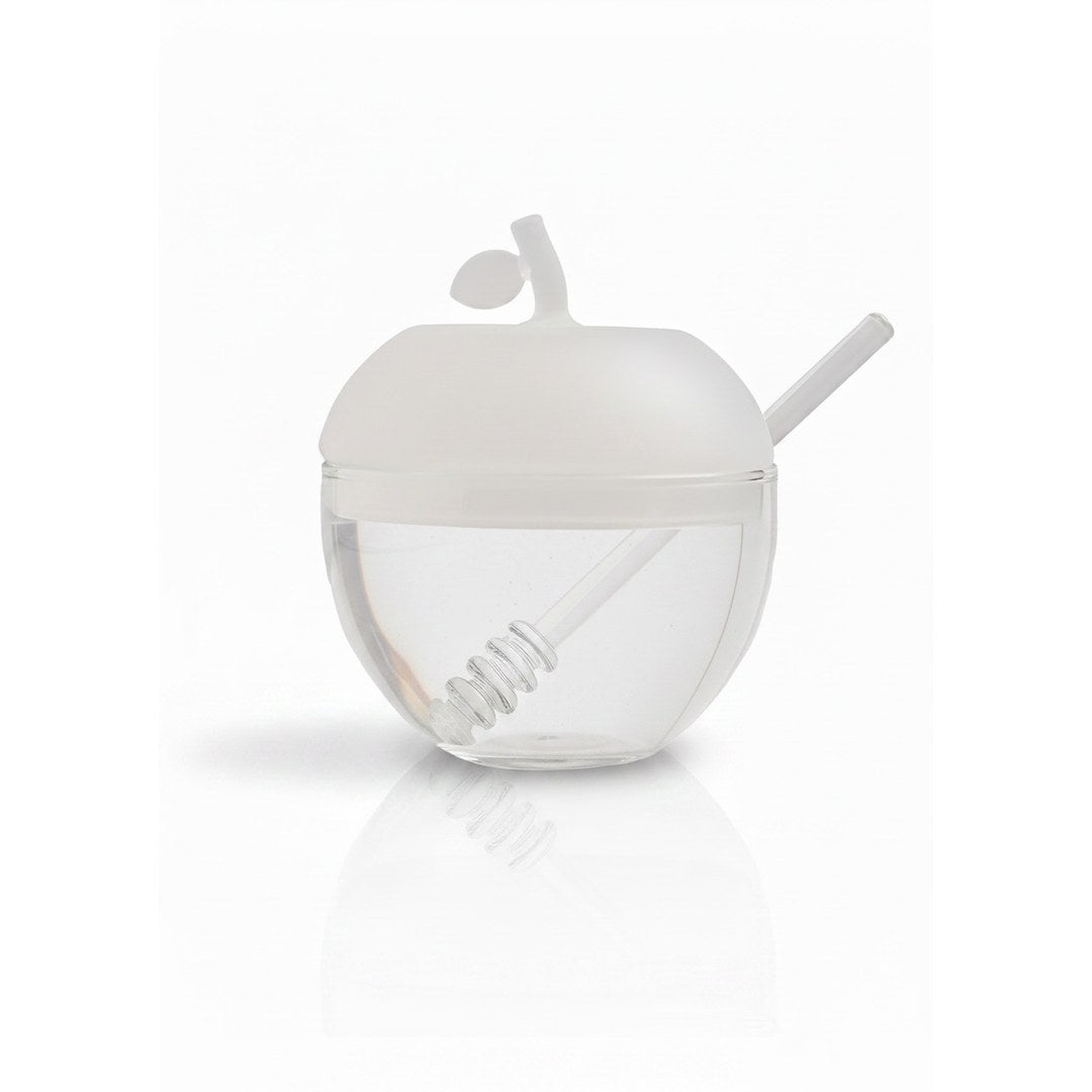 Frosted and Clear Honey Dish