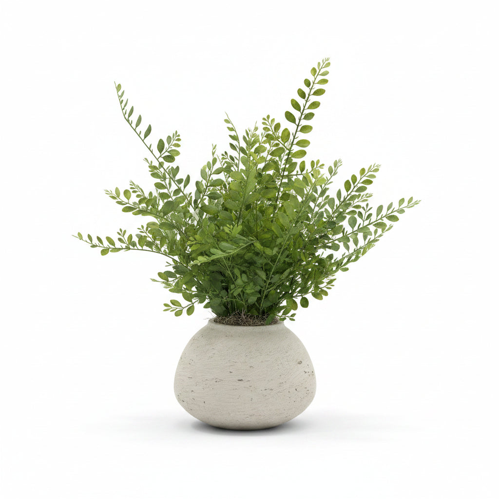 Grass in Gray Wash Pot