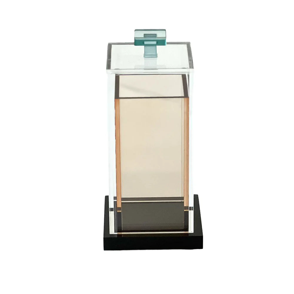 Amber, Teal & Black Lucite Match Box