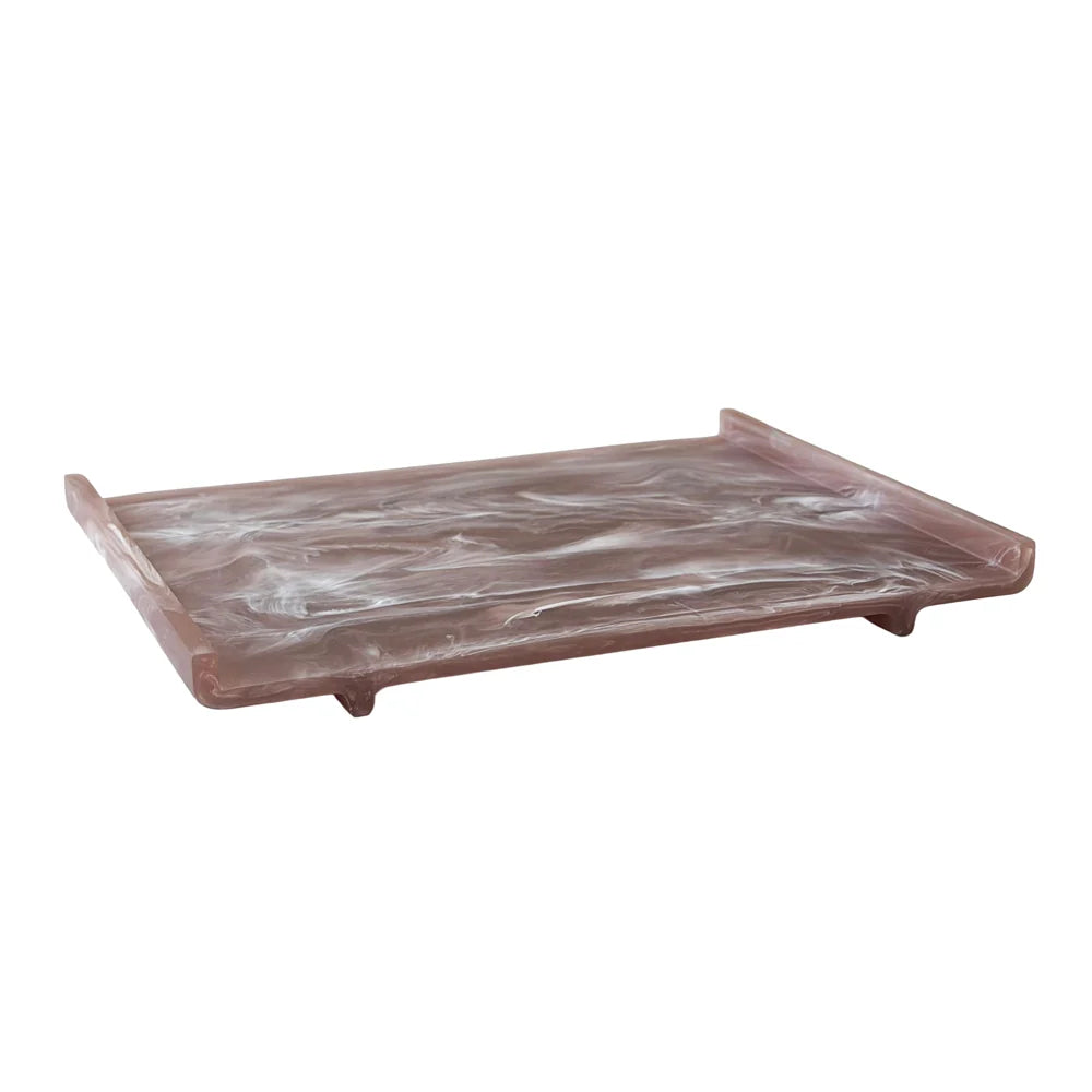 Brown Marble Resin Tray