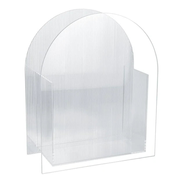 Lucite Ribbed Magazine Rack