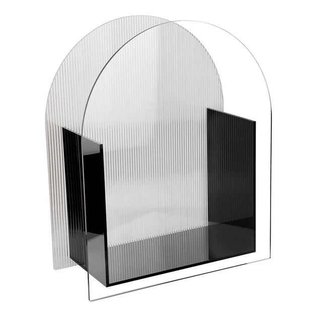 Lucite Ribbed Magazine Rack