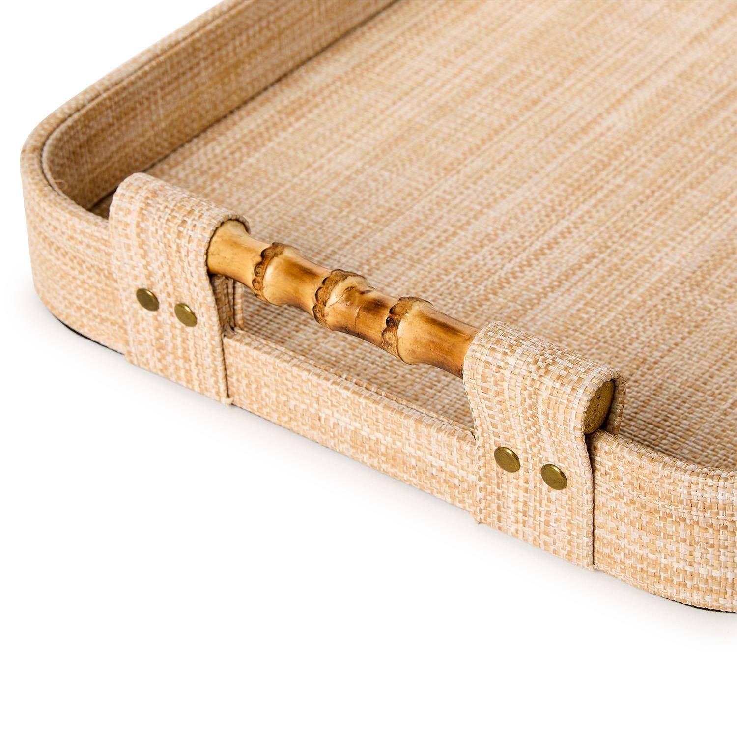 Monaco Grass Trays with Bamboo Handles