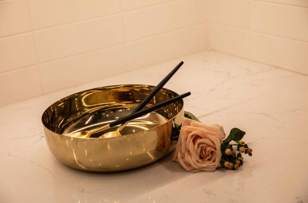 Gold Bowl with Flaired Edge