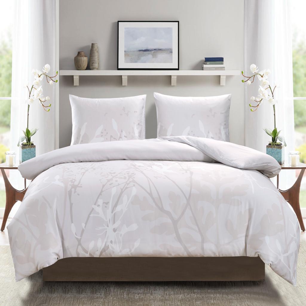 Aura & Belle Sand Mist Branch Duvet Set