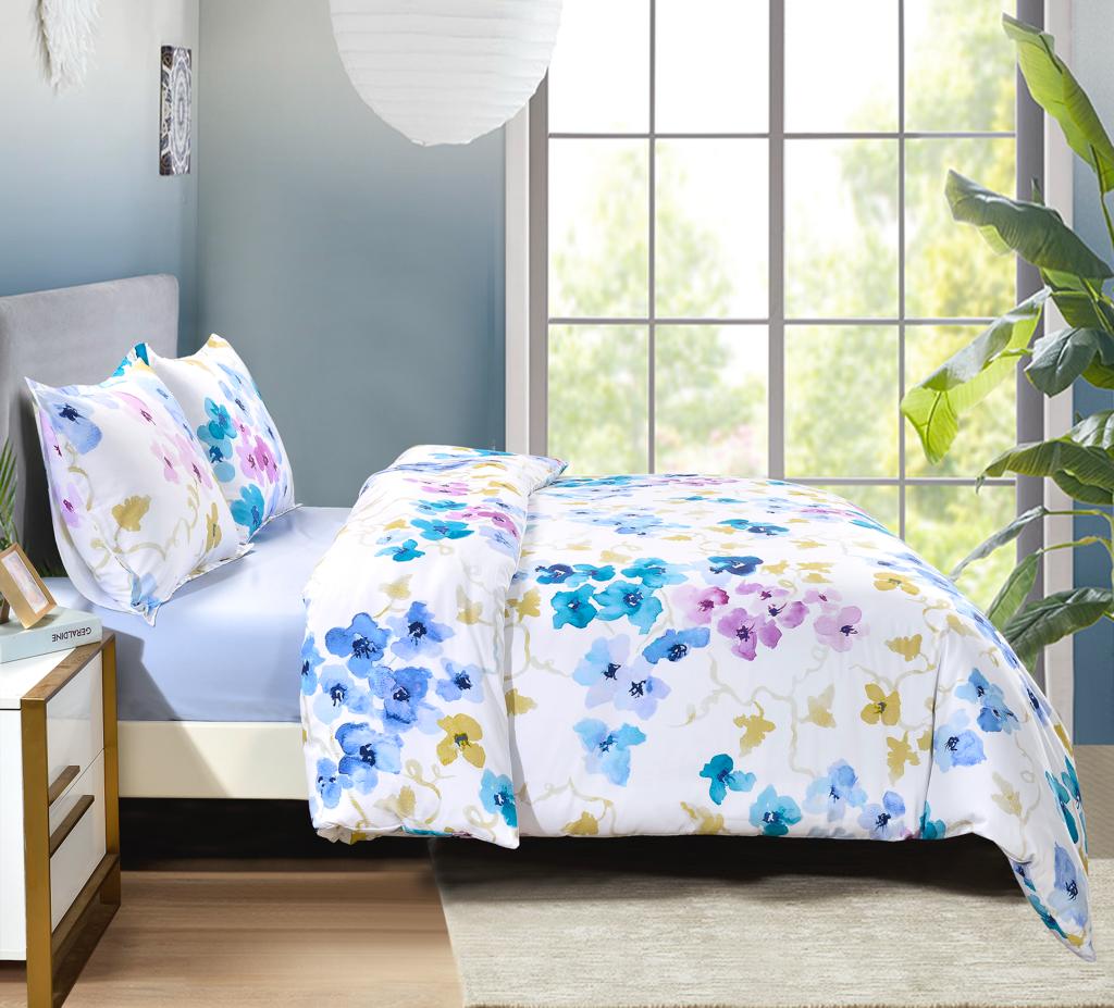 LUXE by A&B Brushed Blossoms Duvet Set