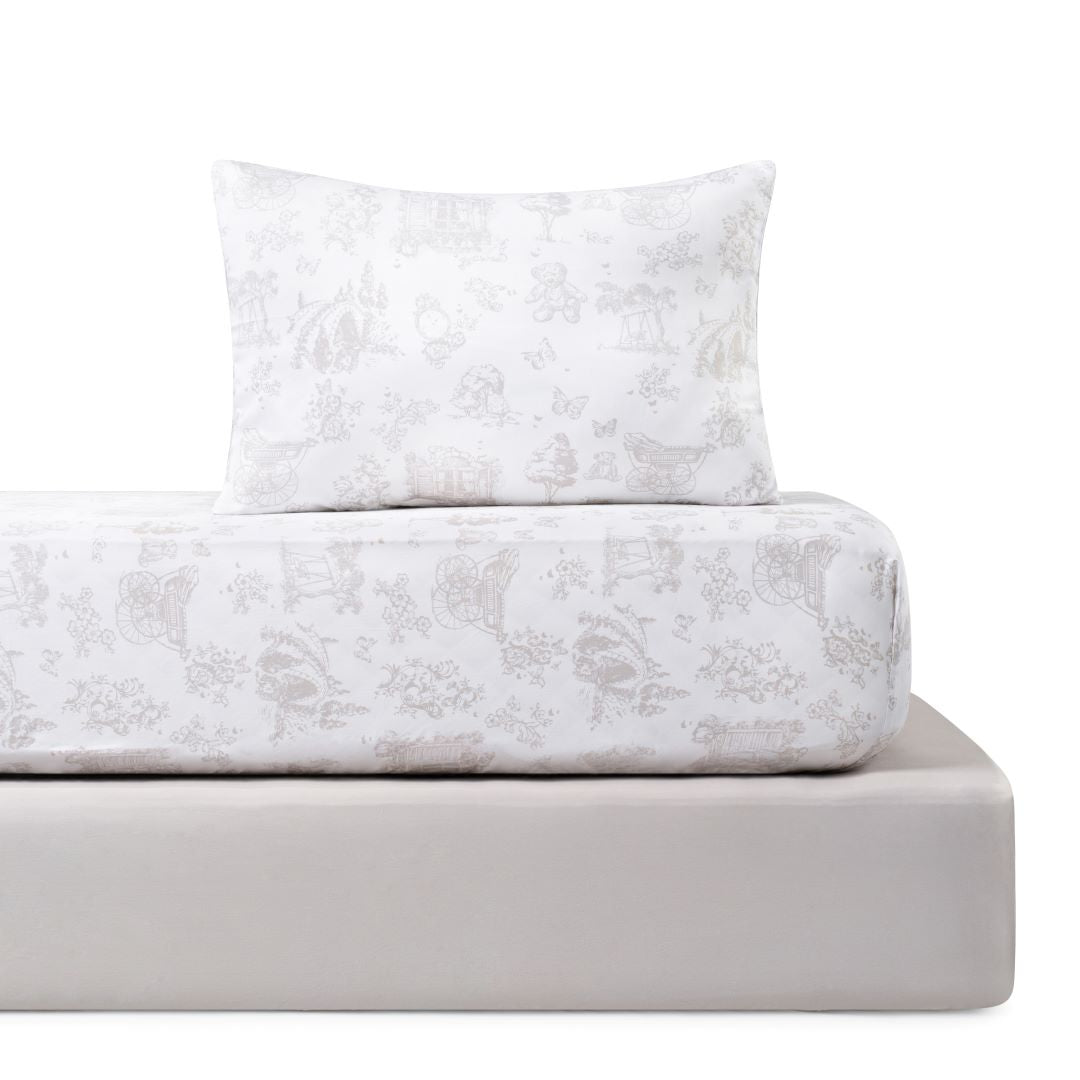 Petite Belle Toile Safra Standard Crib Sheet Set- Taupe