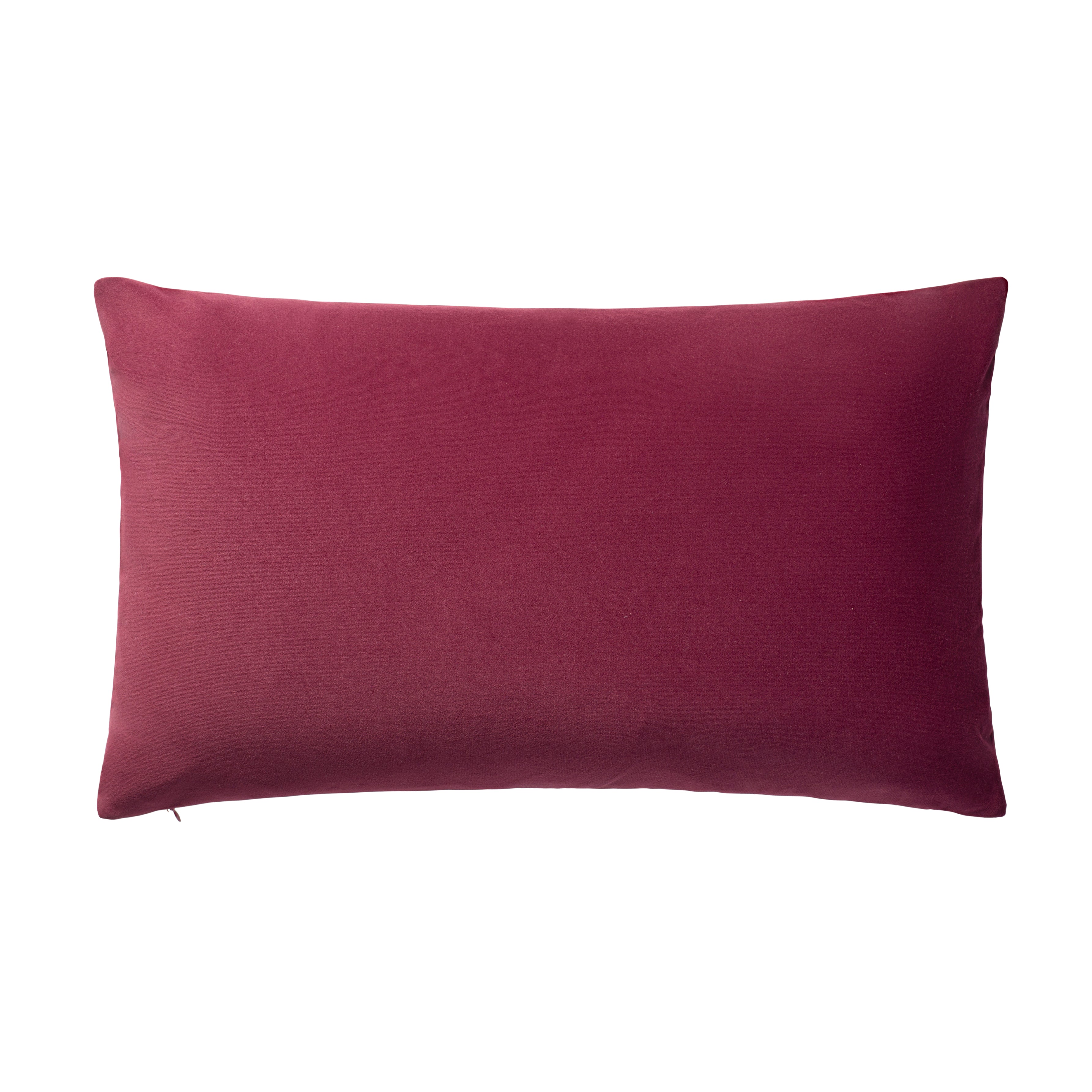 Aura Home Two-Tone Plum/White Velvet Throw Pillow