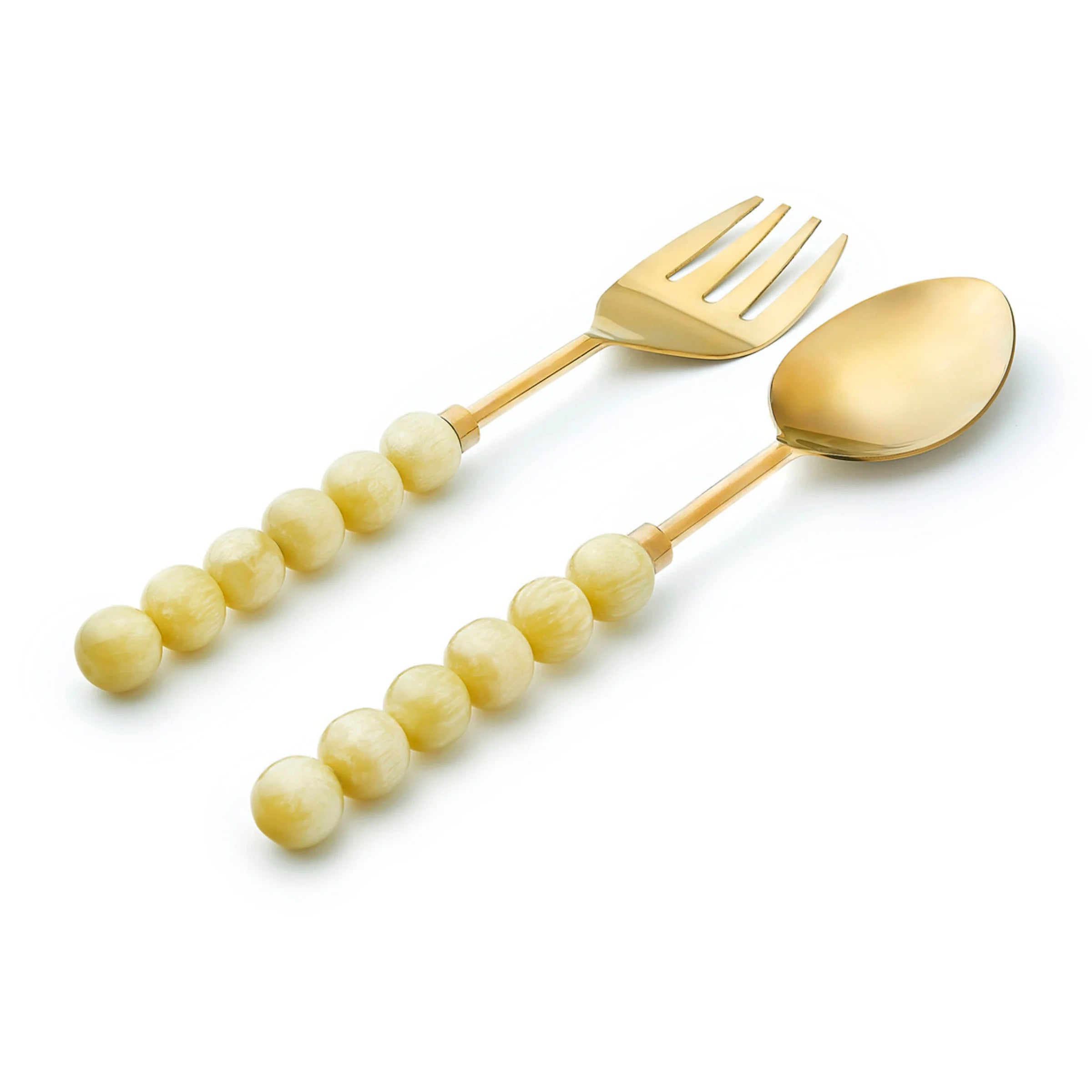 Rathlin Butter Yellow Salad Server Set