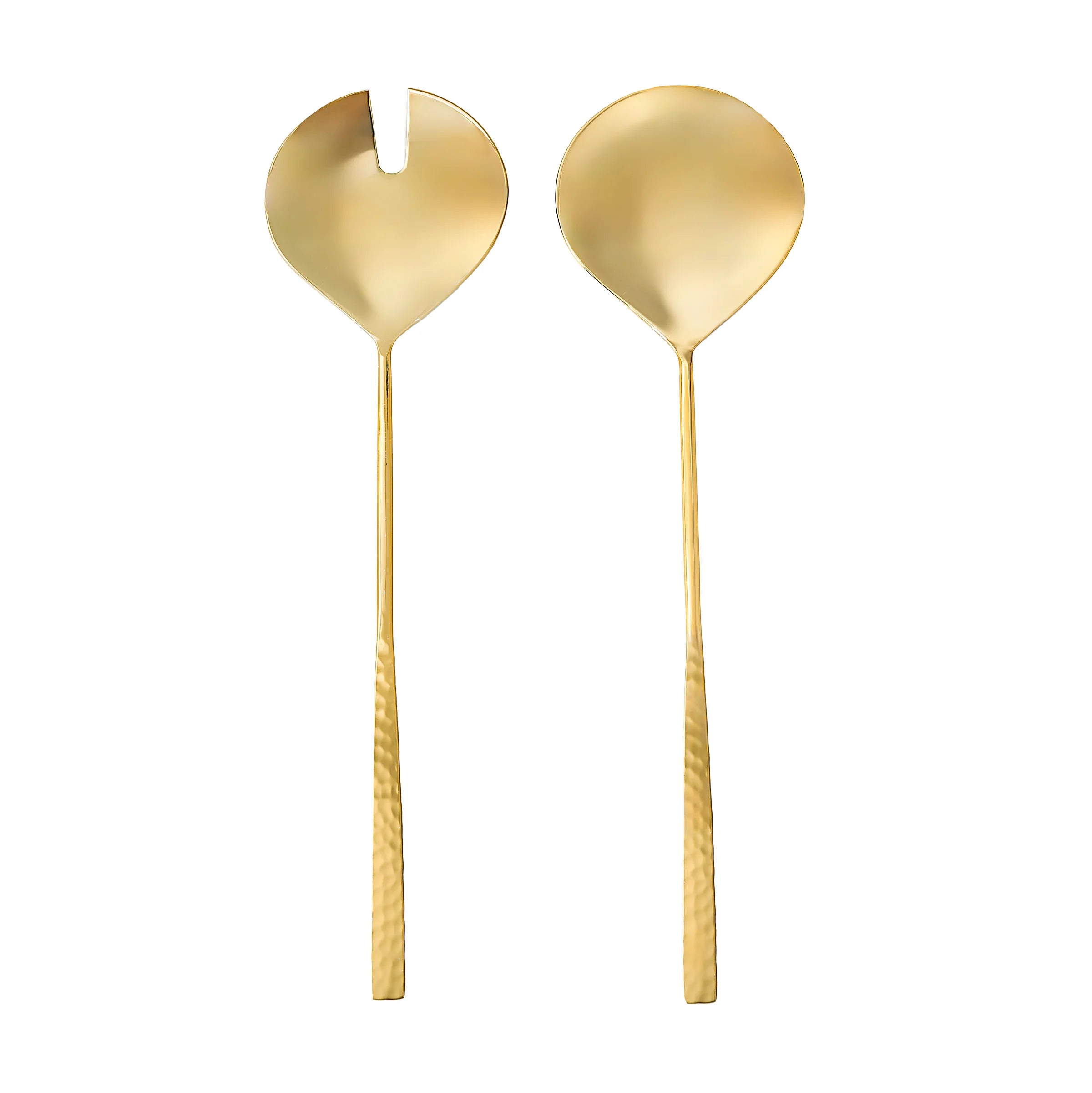Sculpted Mirrored Gold Salad Server Set