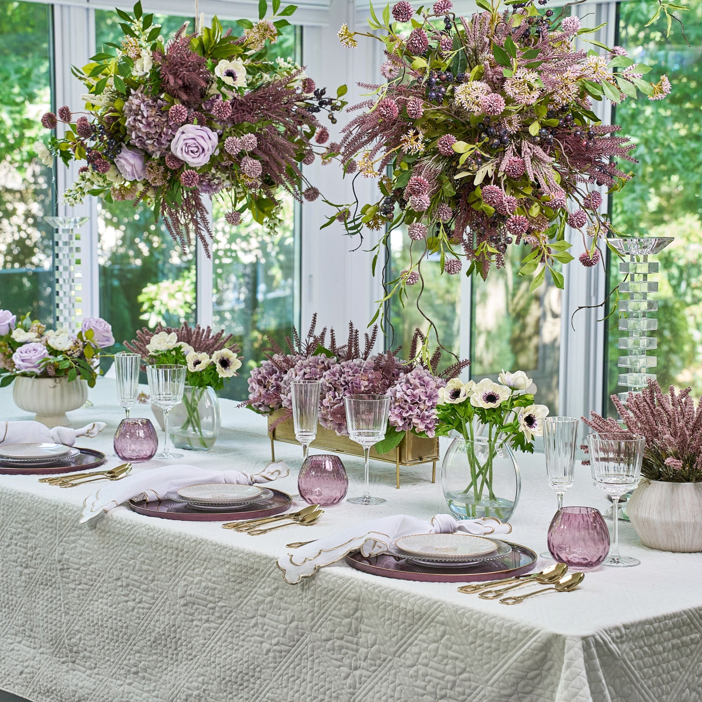 Flaura Lilac Garden Wild Floral Hanging Chandelier