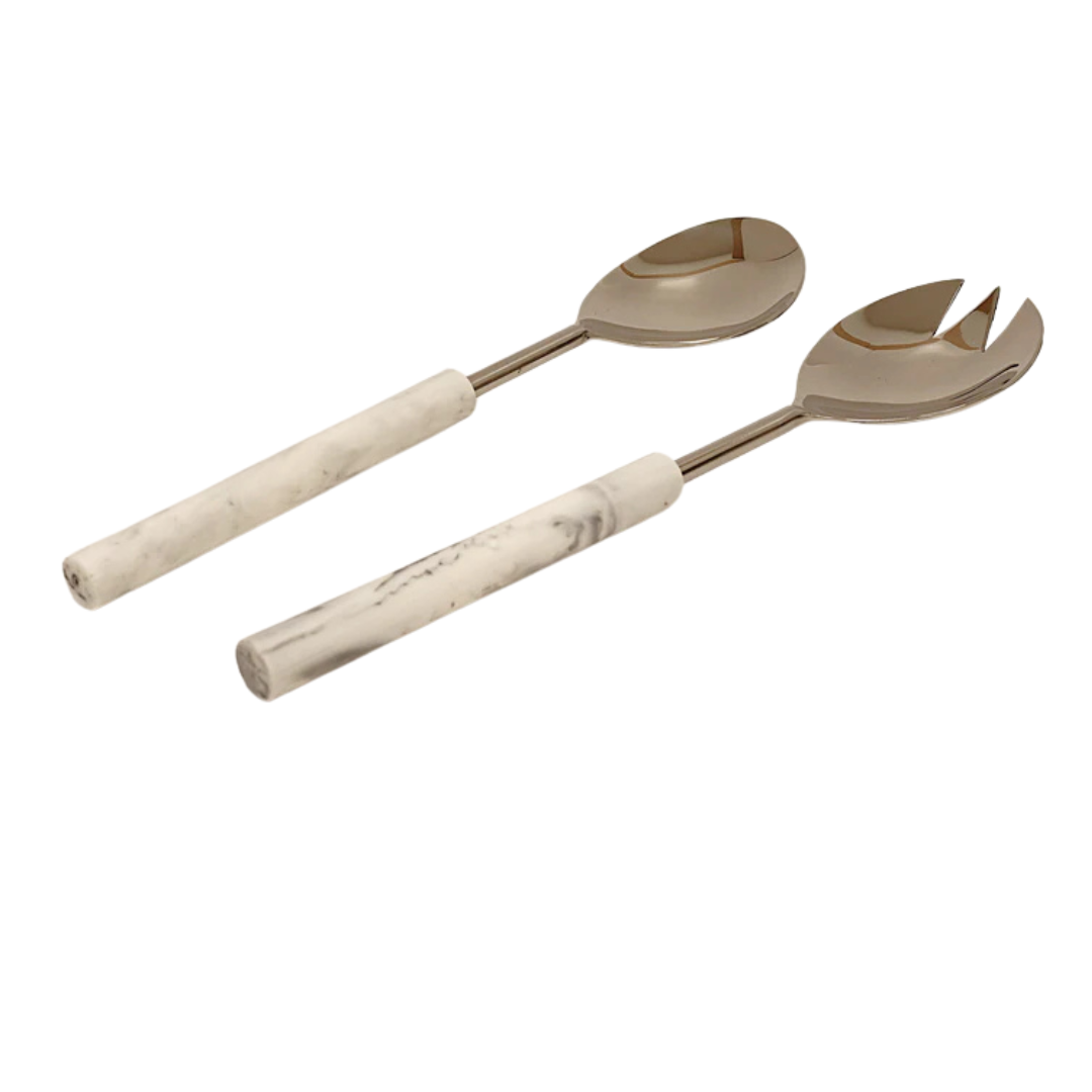 Cake/Salad Server Set with Marble Handle